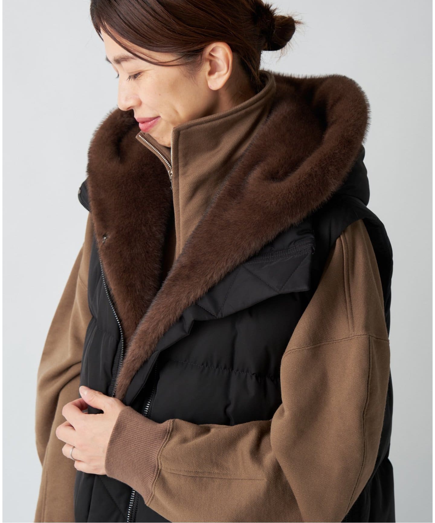 LOU ANDREA/ルーアンドレア 2WAY DOWN VEST ダウンベスト（ベスト