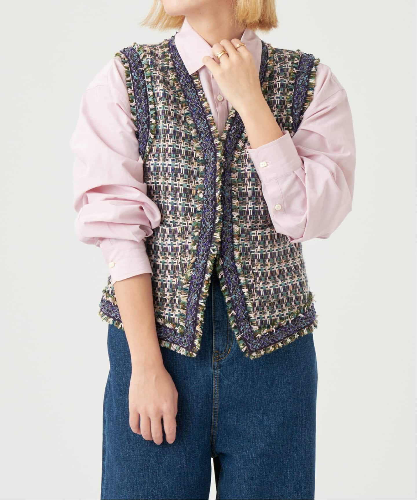 IENA LA BOUCLE LINTON ブライトツイードベスト（ジレ）｜IENA（イエナ