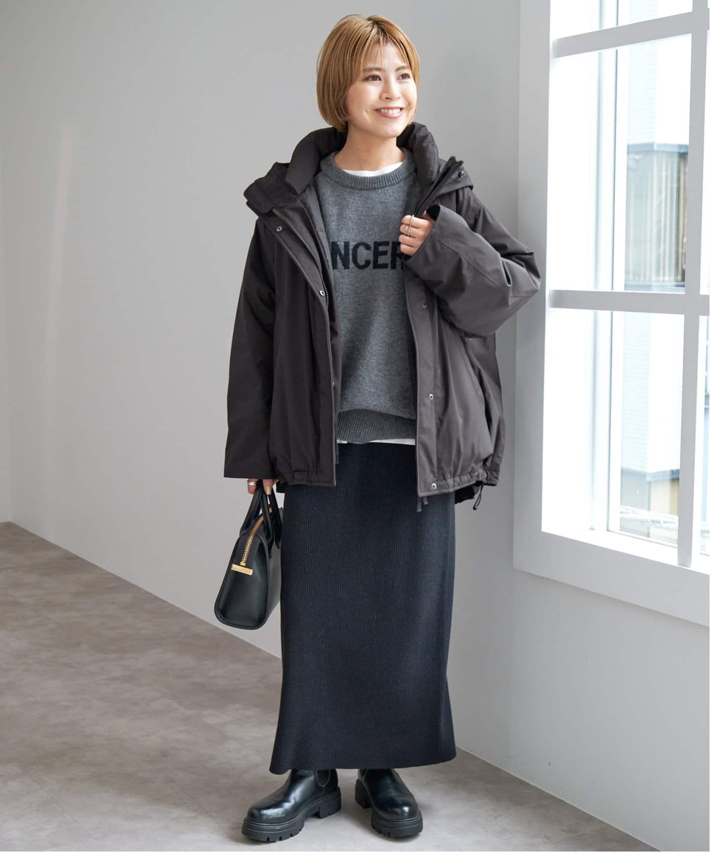 撥水フーデッドダウンハーフコート（ダウンジャケット）｜Spick and