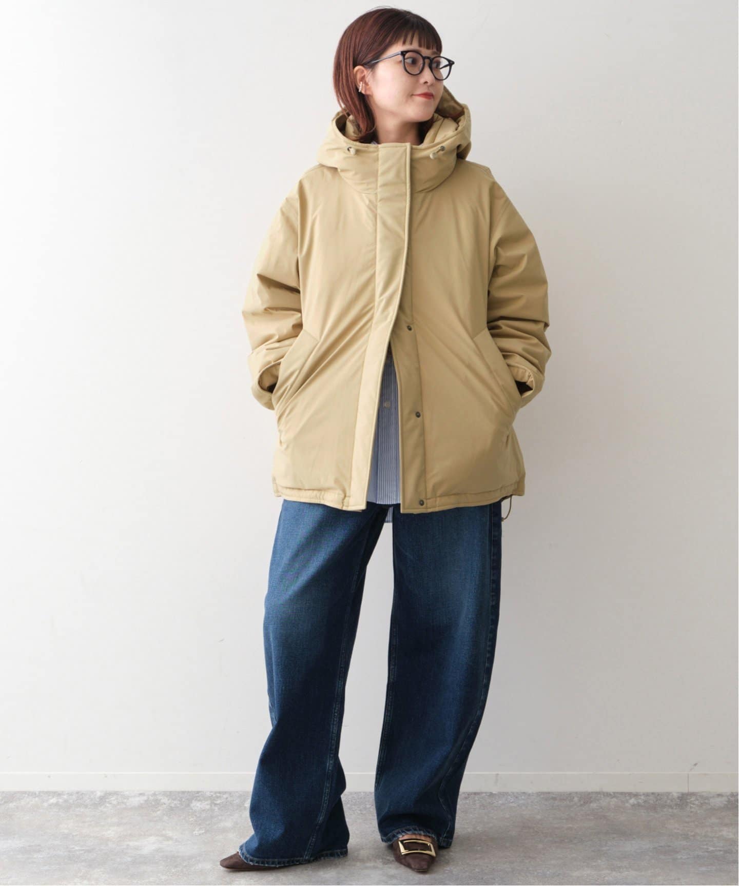 撥水フーデッドダウンハーフコート（ダウンジャケット）｜Spick and