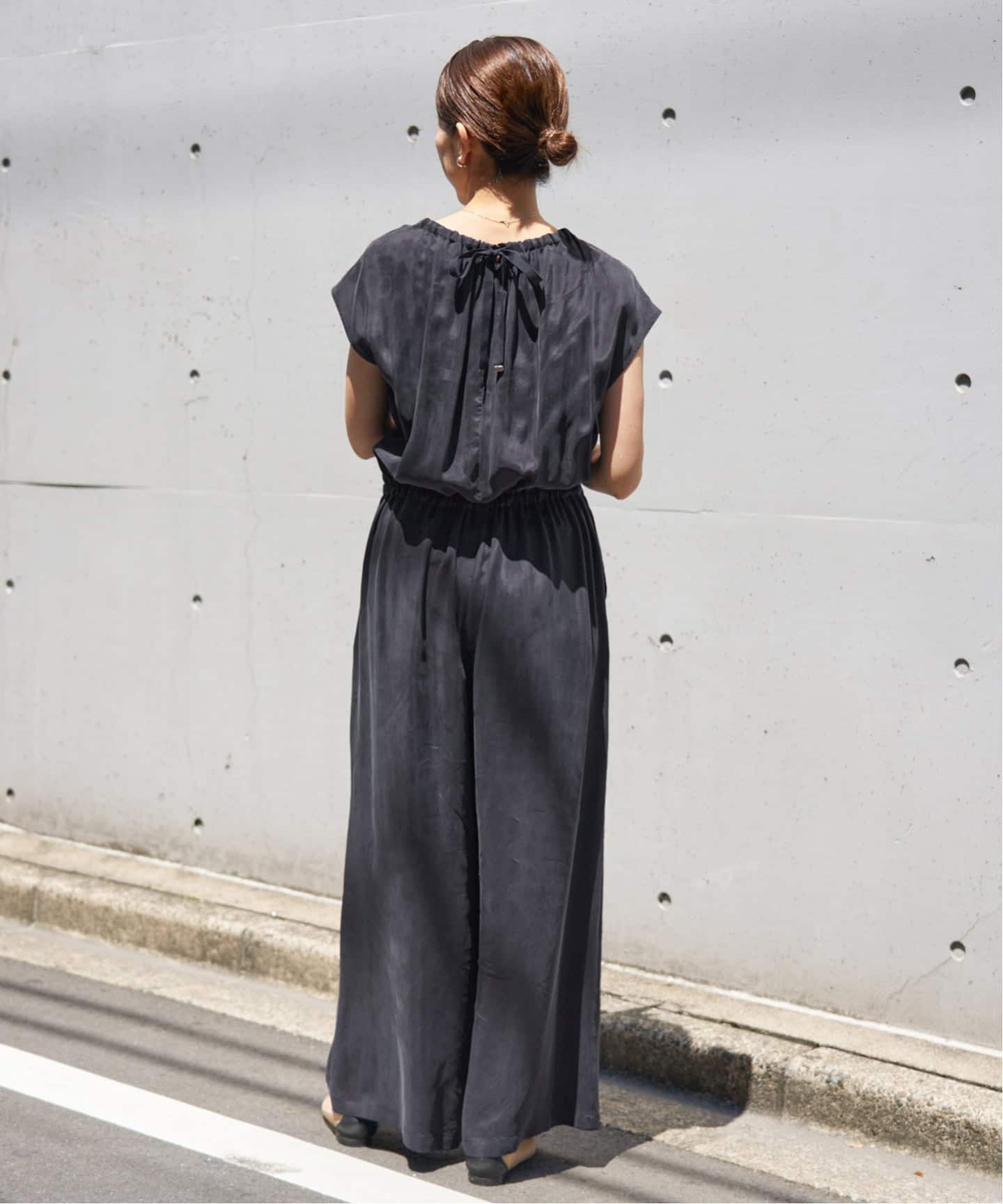 追加3》キュプラギャザーネックオールインワン（つなぎ