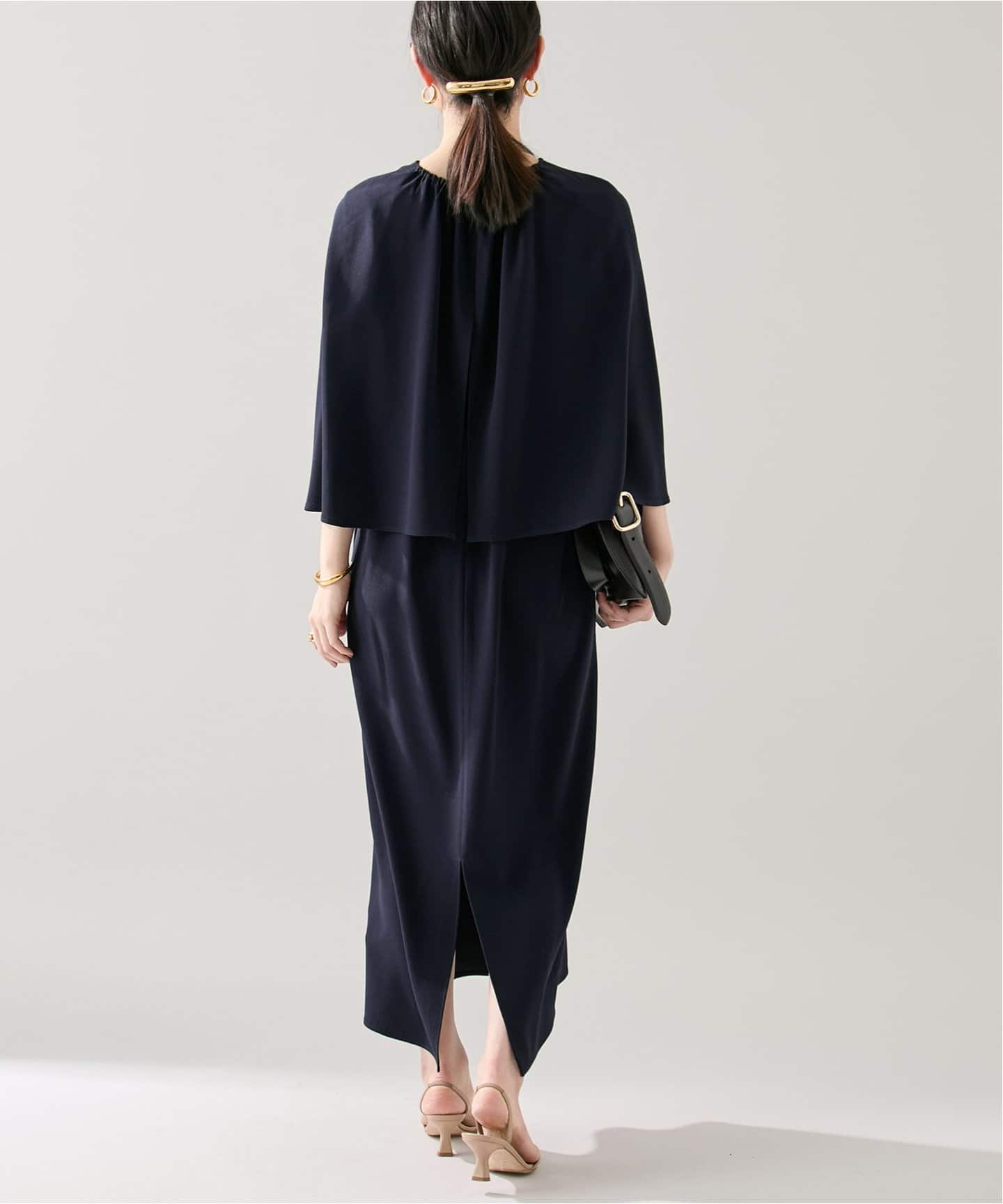 ACEPOLYバックサテンケープ風ワンピース（ワンピース）｜VERMEIL par