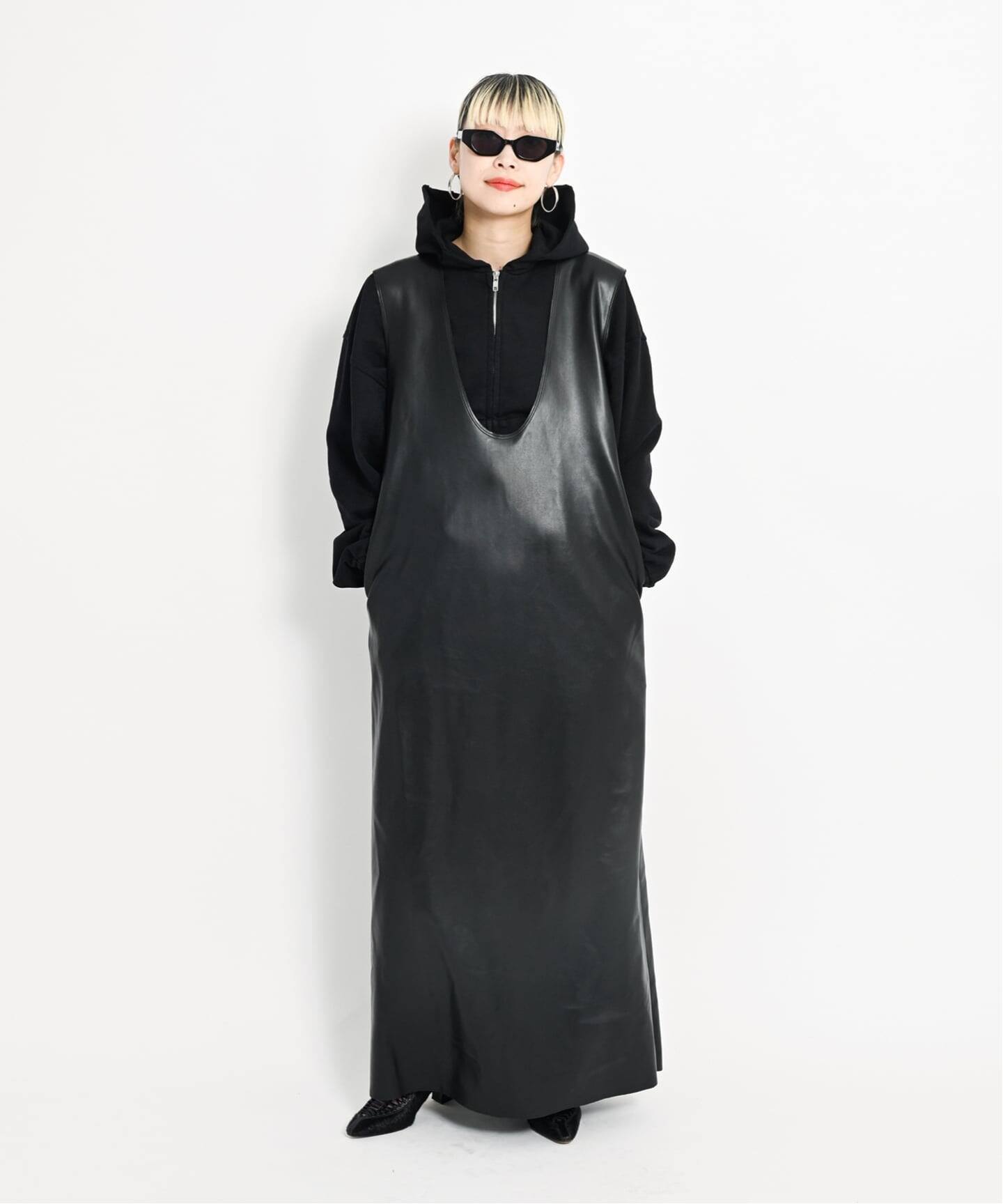 FAUX LEATHER LINE DRESS：ワンピース（ワンピース）｜CITYSHOP