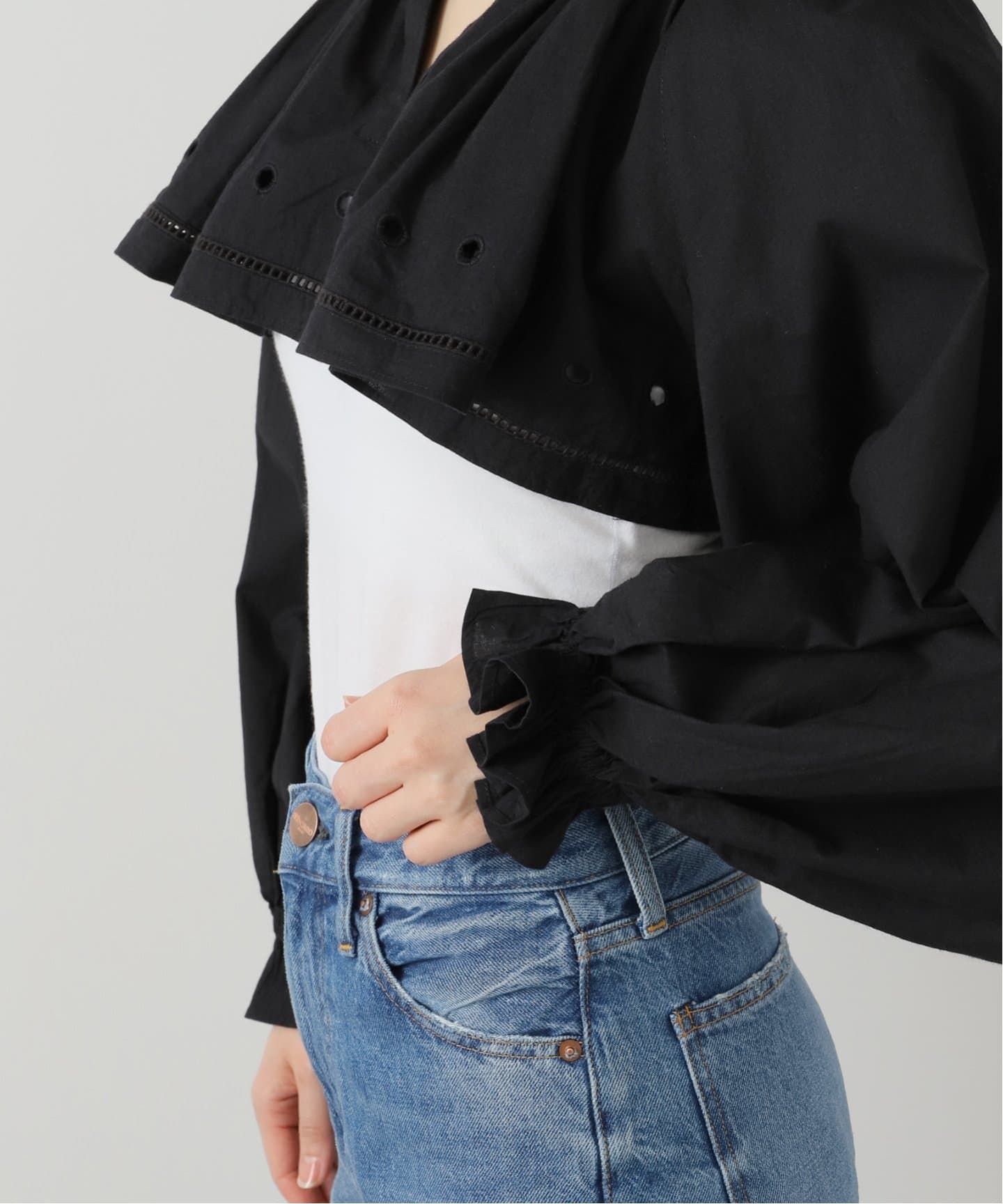 crinkle crinkle crinkle embroidery クロップド ブラウス CC-3526