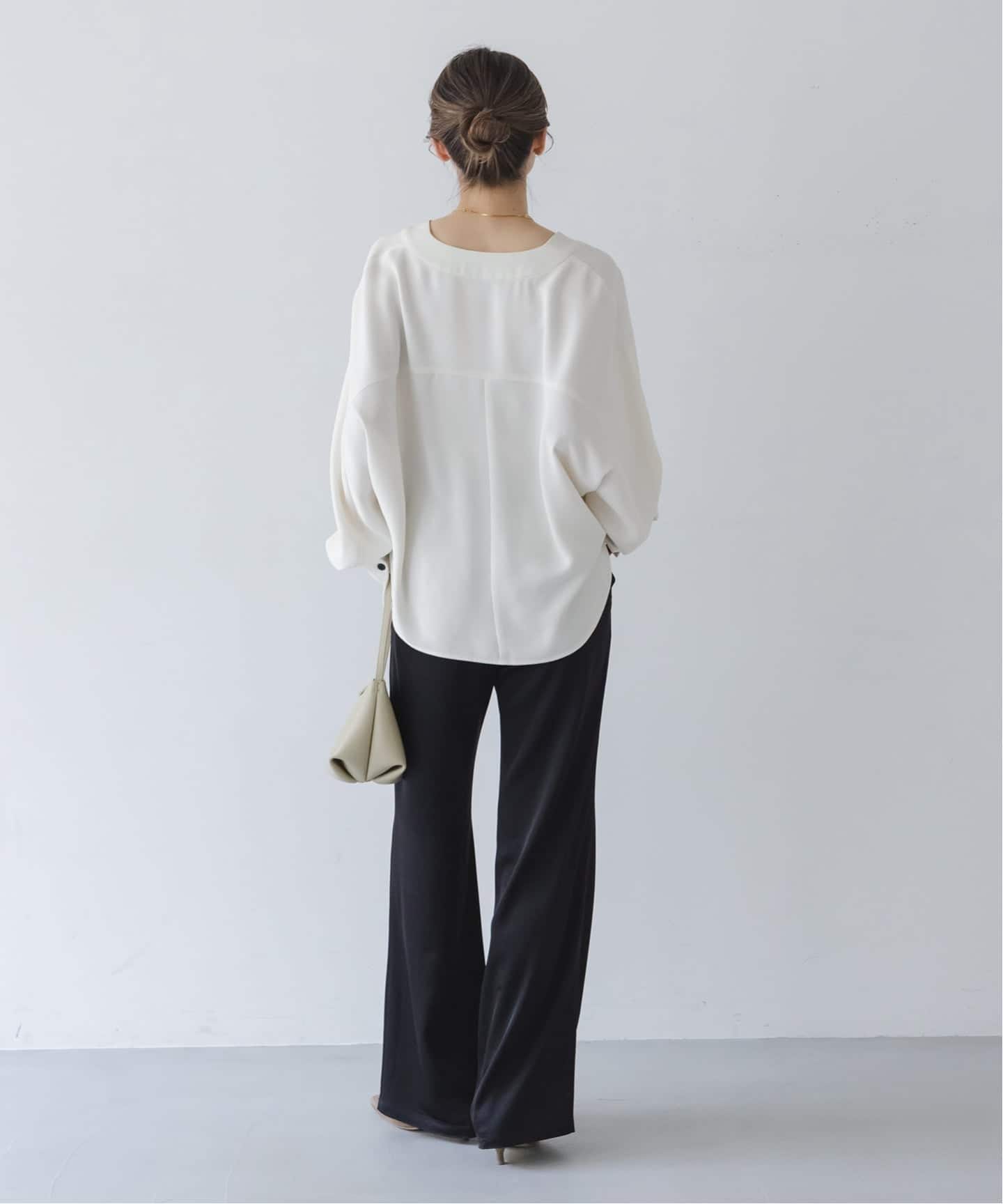 追加・WEB限定カラー》エステルダブルクロスカーデブラウス（シャツ