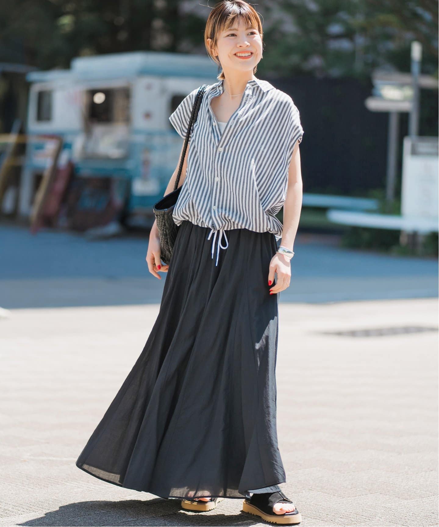 リネンブレンドフレンチヘムギャザーシャツ（シャツ／ブラウス