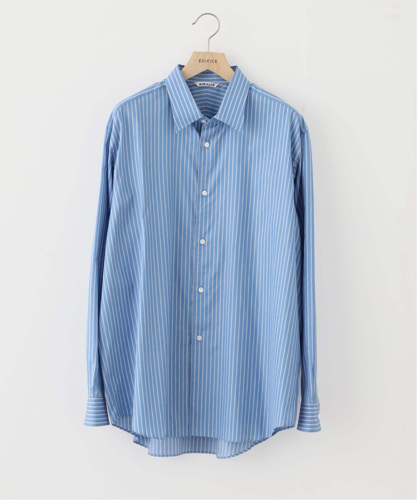 AURALEE (オーラリー) COTTON SILK STRIPE SHIRT（シャツ／ブラウス
