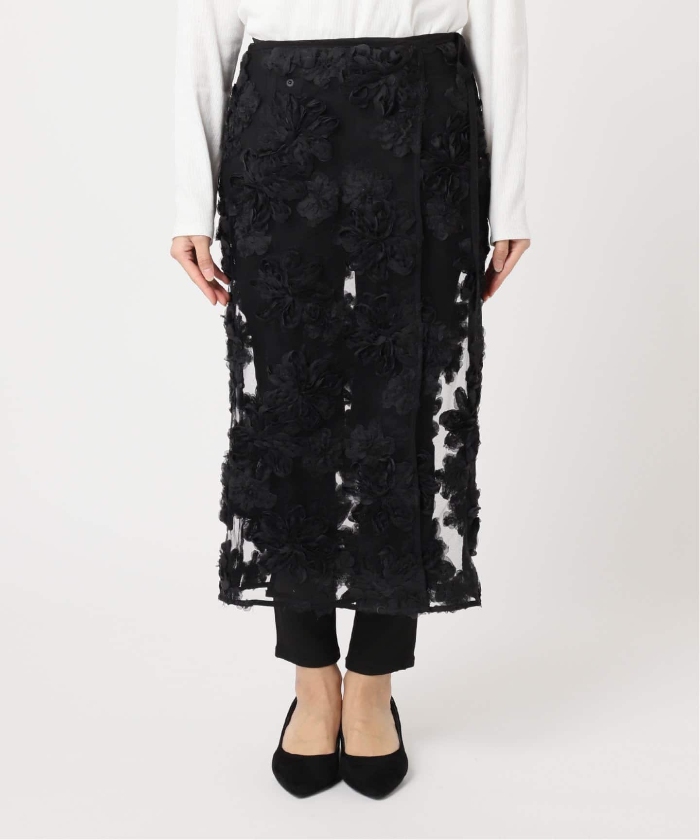 追加》【TOLIGHT×JOURNALSTANDARD】 フラワーモチーフラップスカート