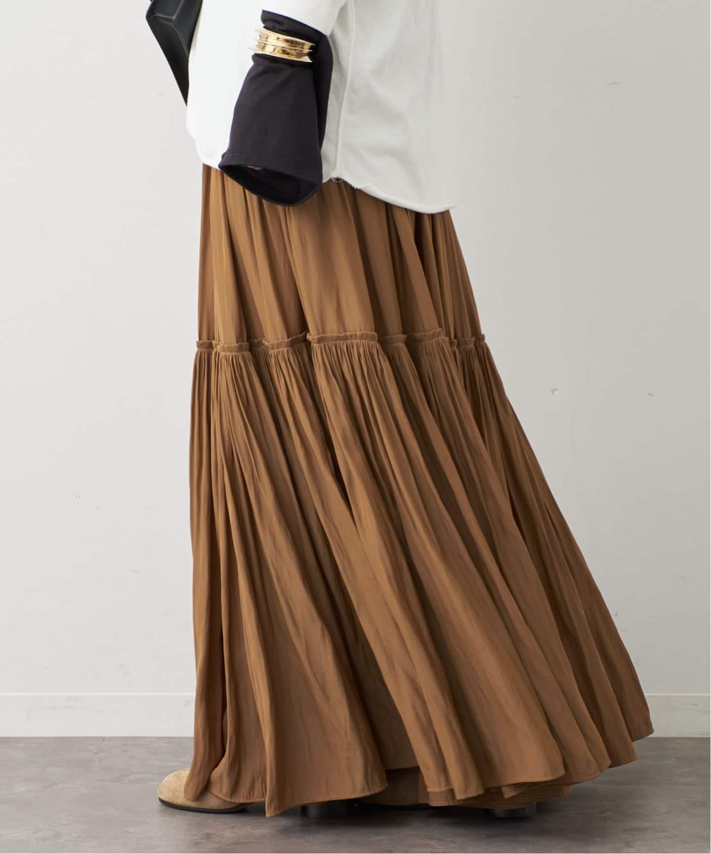 Gather Maxi スカート（ロング・マキシ丈スカート）｜Deuxieme Classe