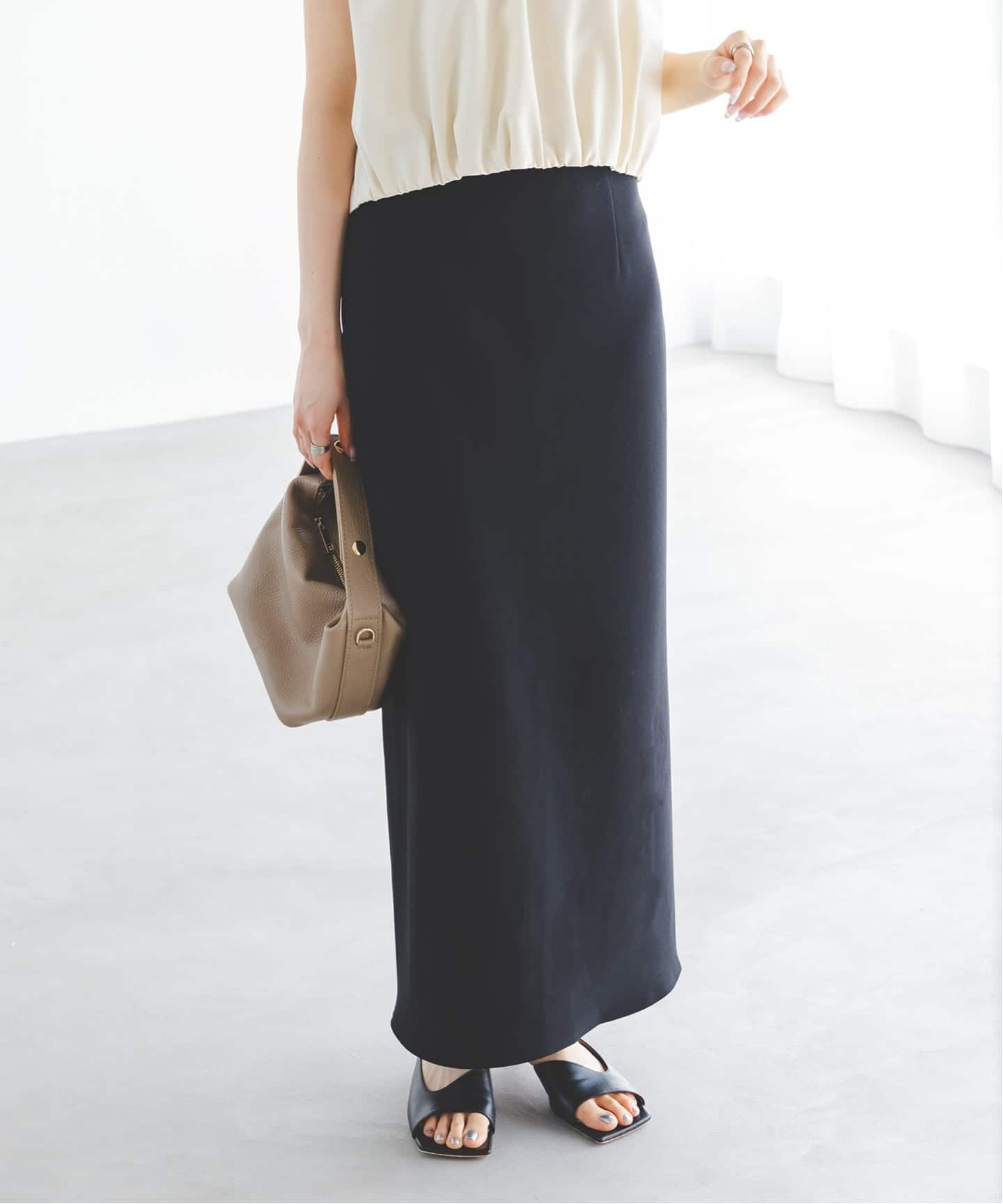 追加》コンフォートジャージーライクタイトスカート（ロング・マキシ丈