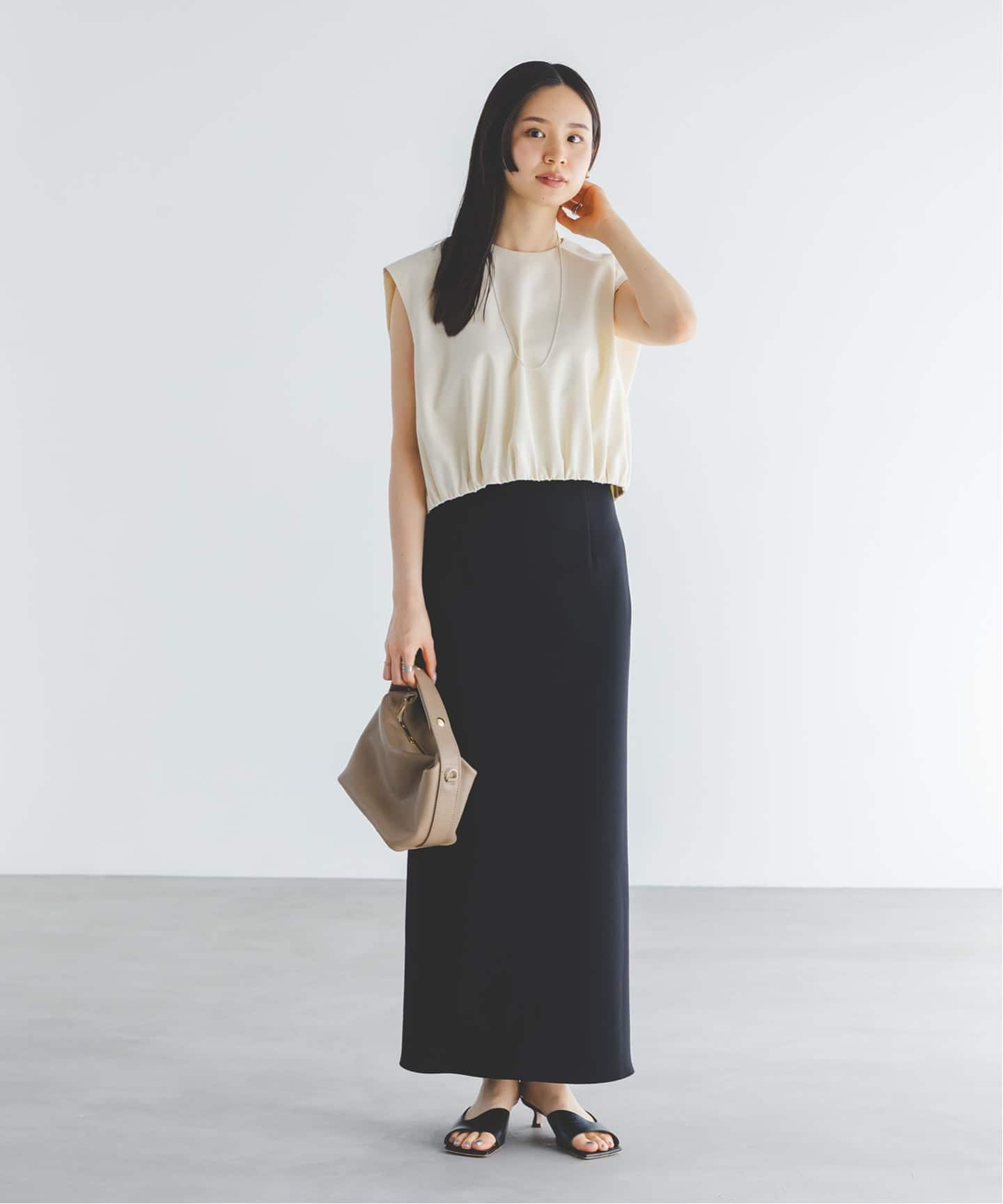 追加》【洗える】コンフォートジャージーライクタイトスカート 3