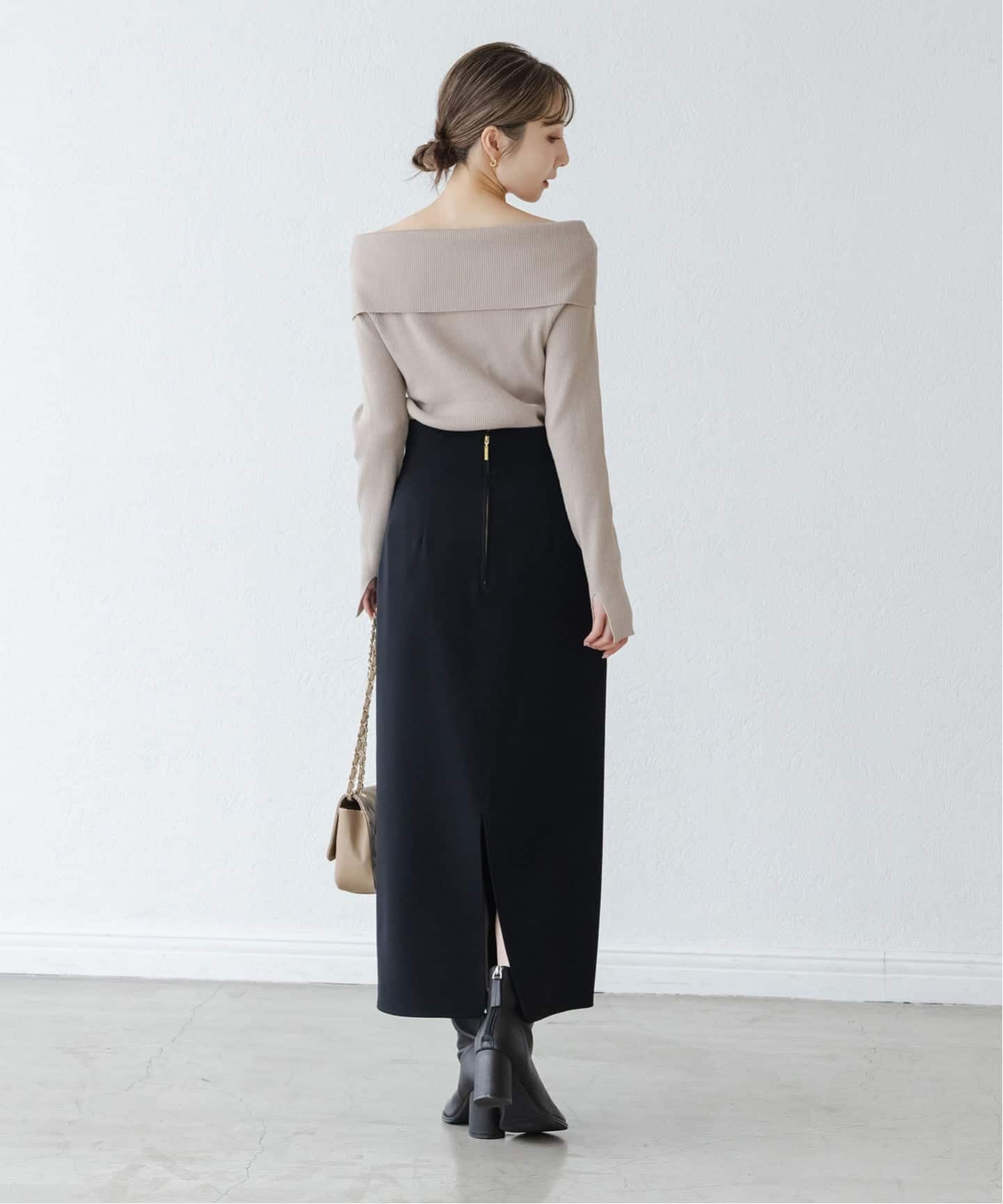 WEB限定追加》ジャージーライクカラータイトスカート（ロング・マキシ