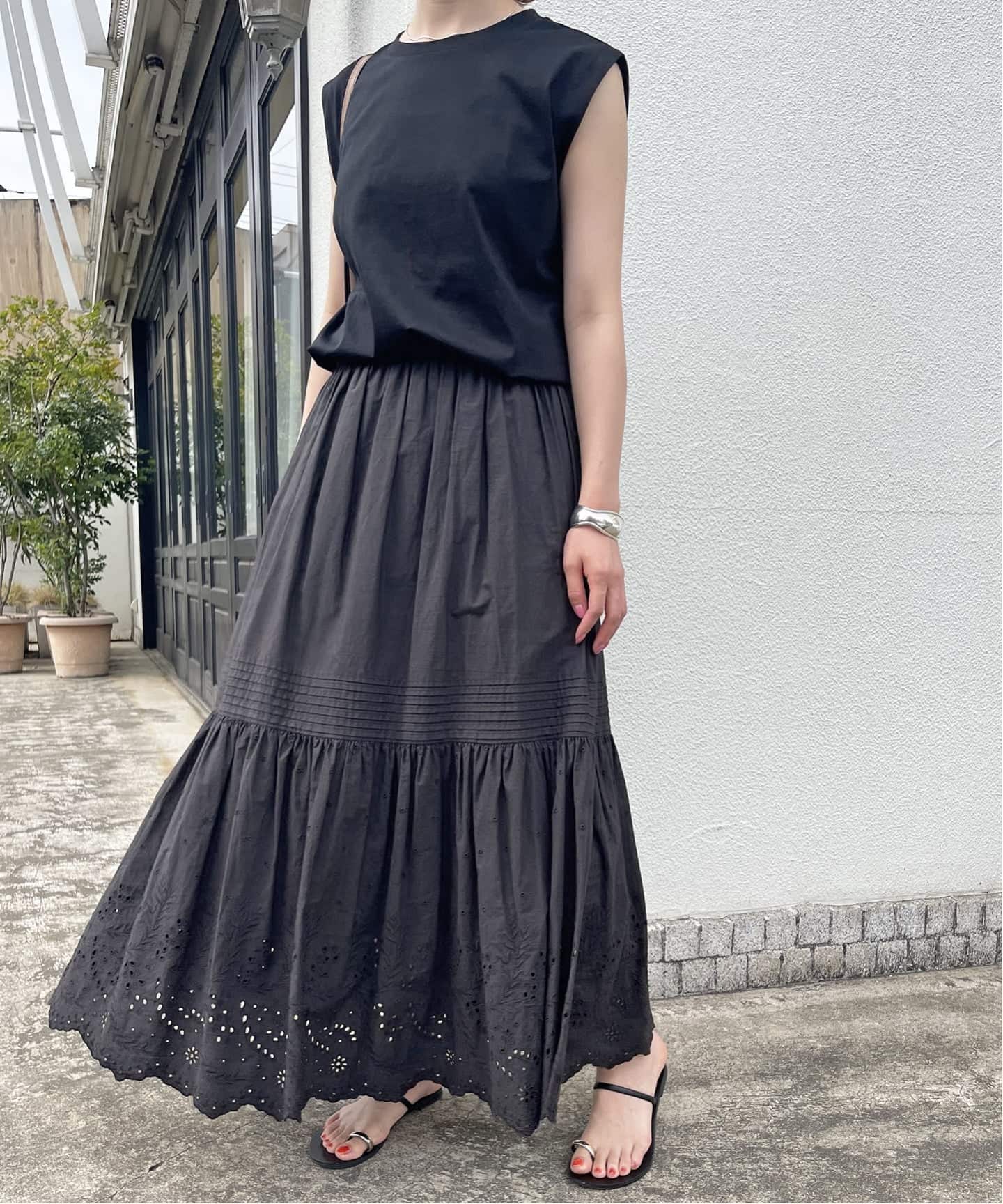 追加》エンブロイダリーレーススカート（ロング・マキシ丈スカート