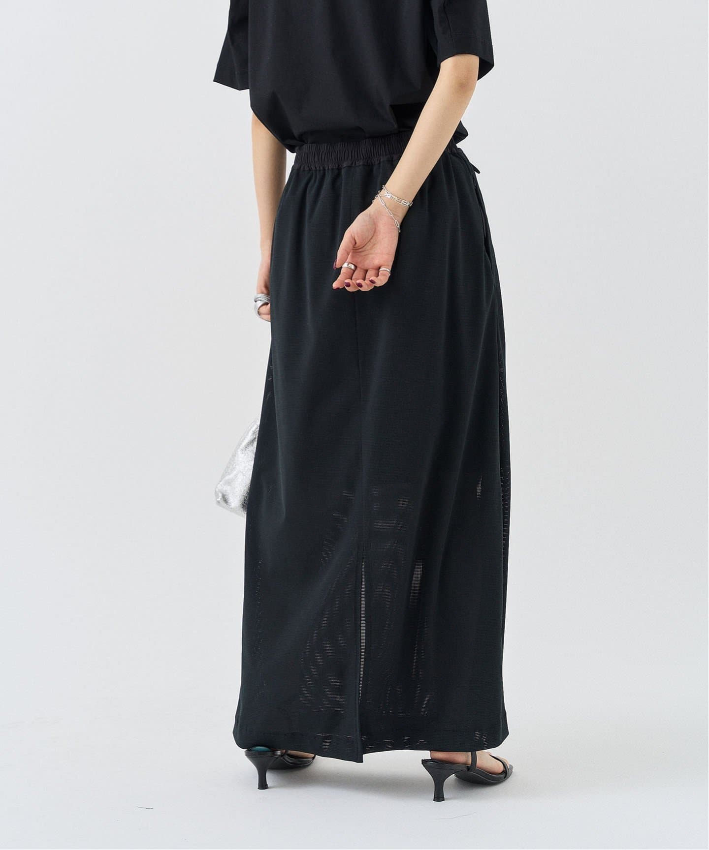 PHEENY Primeflex mesh gathered skirt PS25-SK02：スカート（ロング