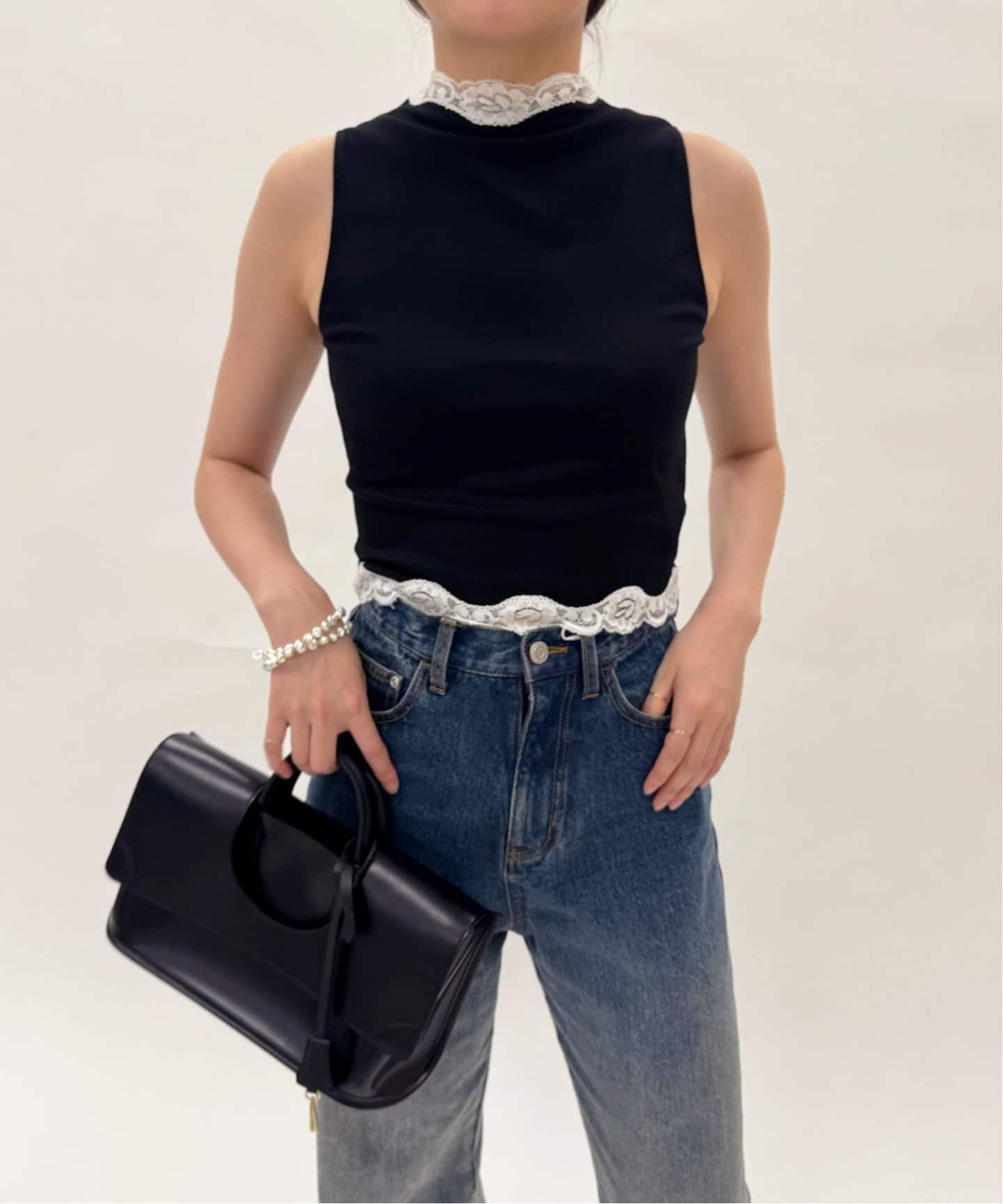 レーストリムノースリーブトップ（Tシャツ／カットソー）｜EDIT.FOR