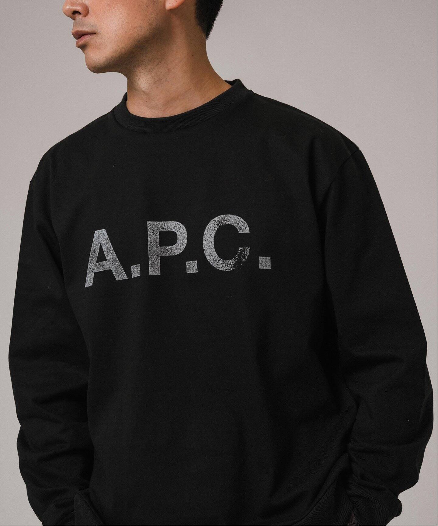 A.P.C. (アーペーセー) 別注 ロゴプリント スウェットライク ロング