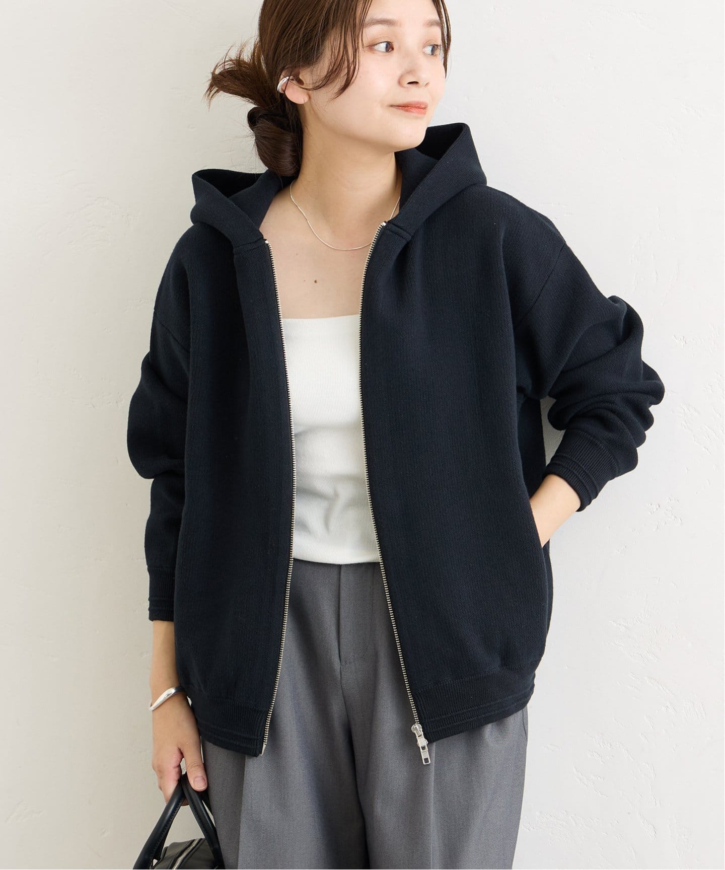追加》【洗える】ダブルニットフーディ（カーディガン）｜JOURNAL