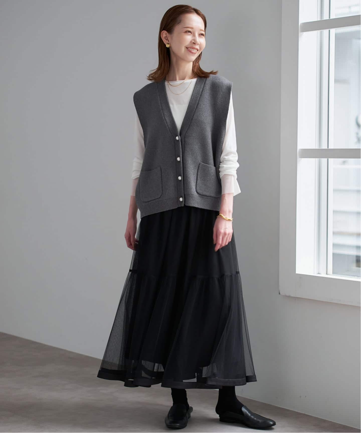 WEB限定/追加2》パールニットベスト（ベスト）｜SLOBE IENA（スローブ