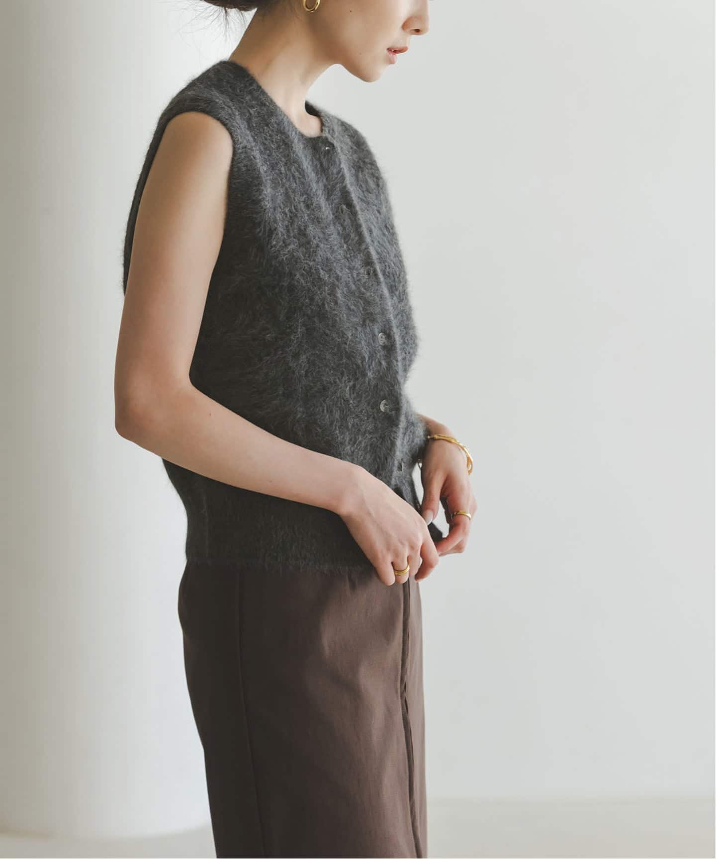 FOX/Caファーニットフロントボタンベスト（ベスト）｜NOBLE（ノーブル