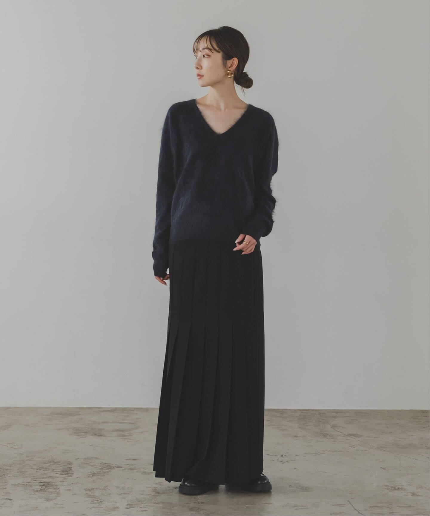 ELENI/エルニ ファーカシミヤVネックニット（ニット／セーター