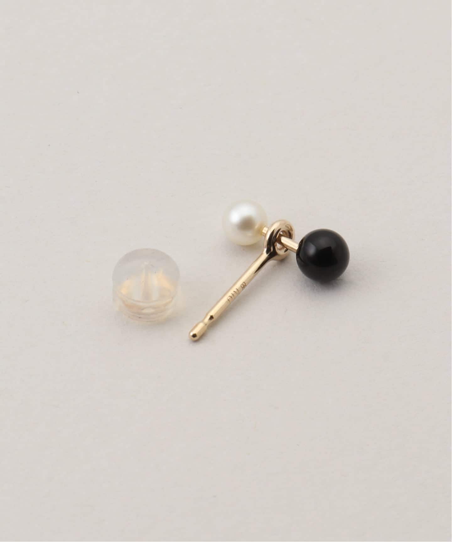 HIROTAKA/ヒロタカ】 HONEY ANT Akoya Pearl Onyx Ear：ピアス（片耳用