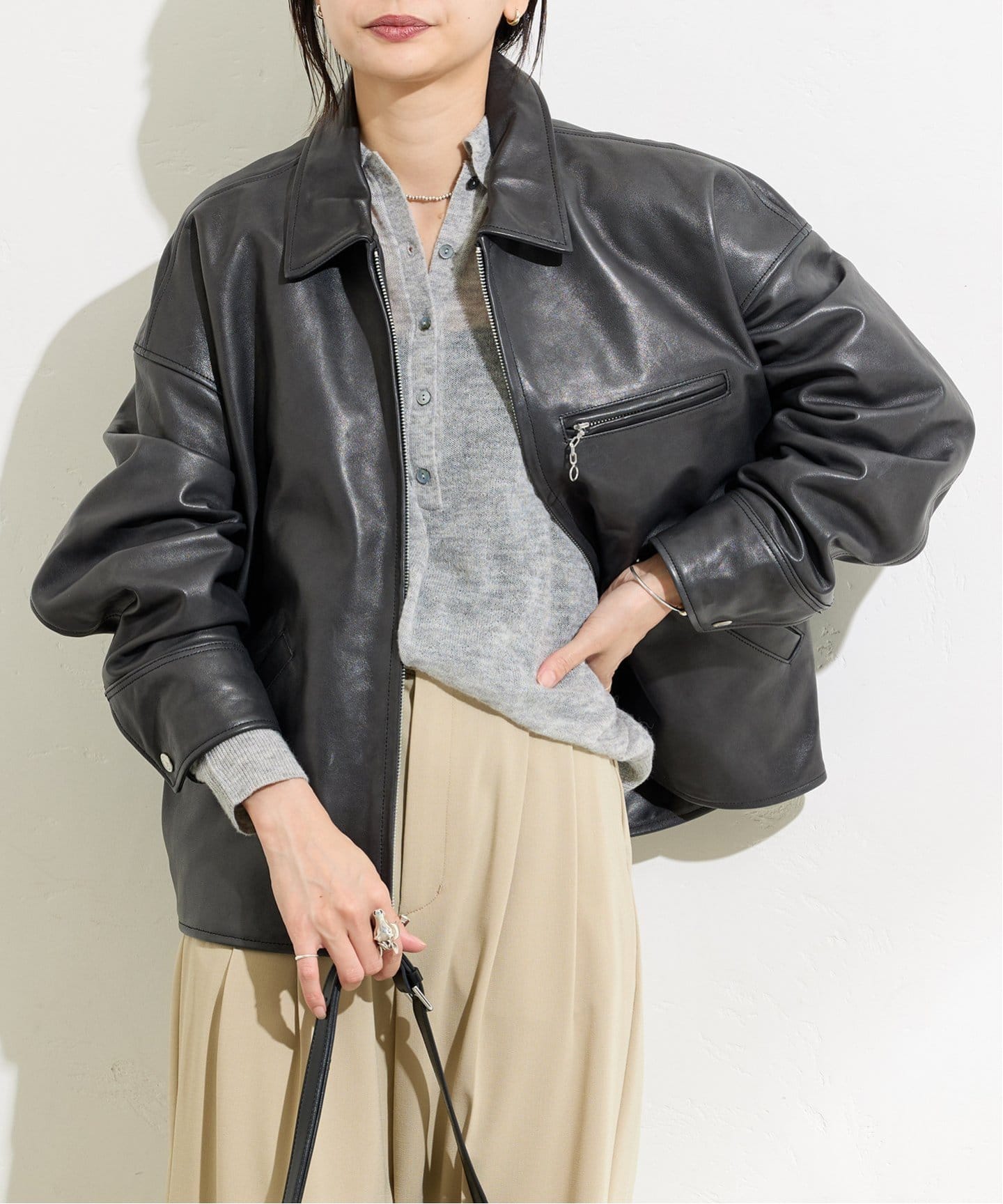 別注【Schott/ショット】LEATHER TRACKER JACKET SMU（レザー
