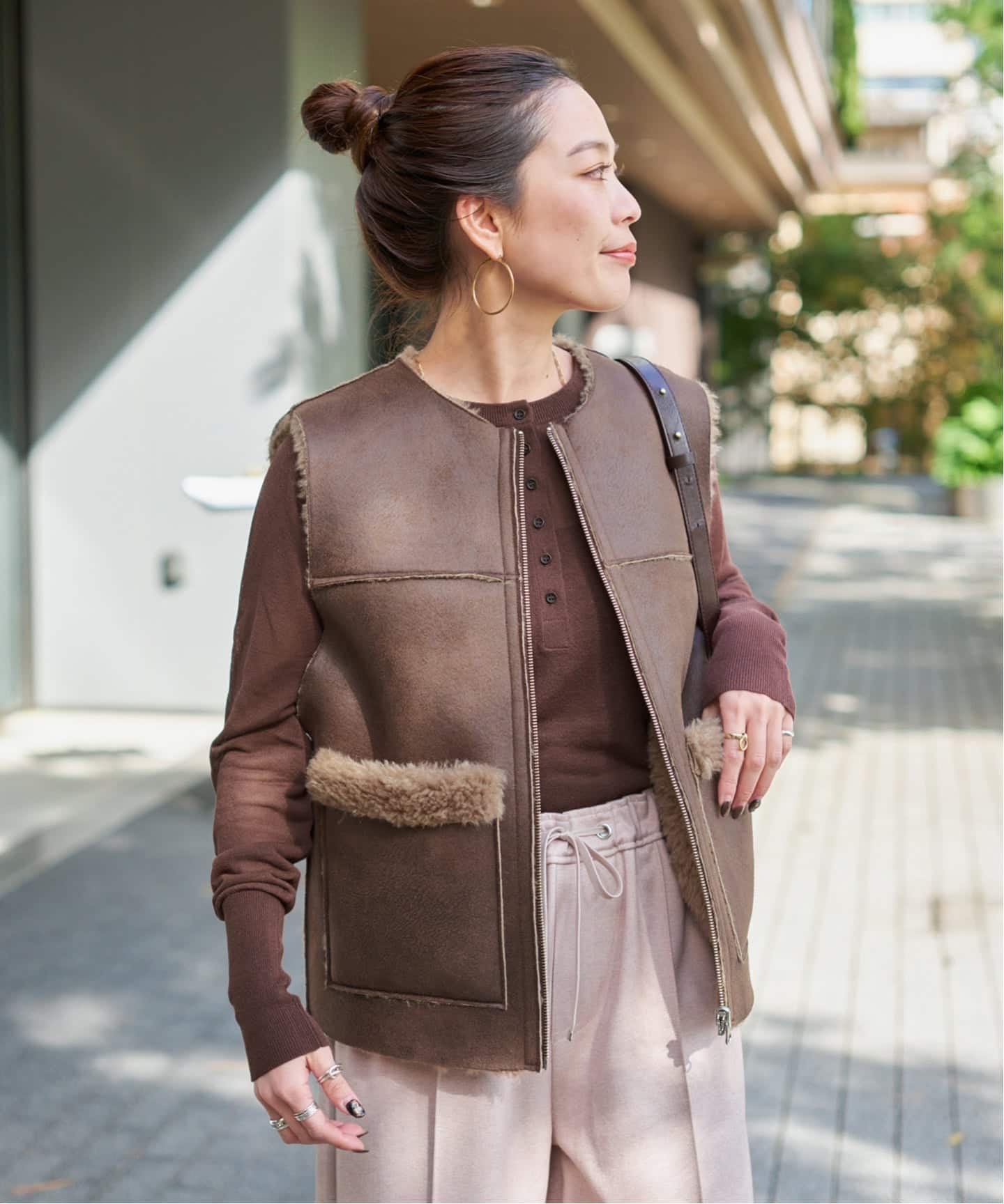 ムートンライクリバーシブルベスト2（ベスト）｜B.C STOCK（ベーセー