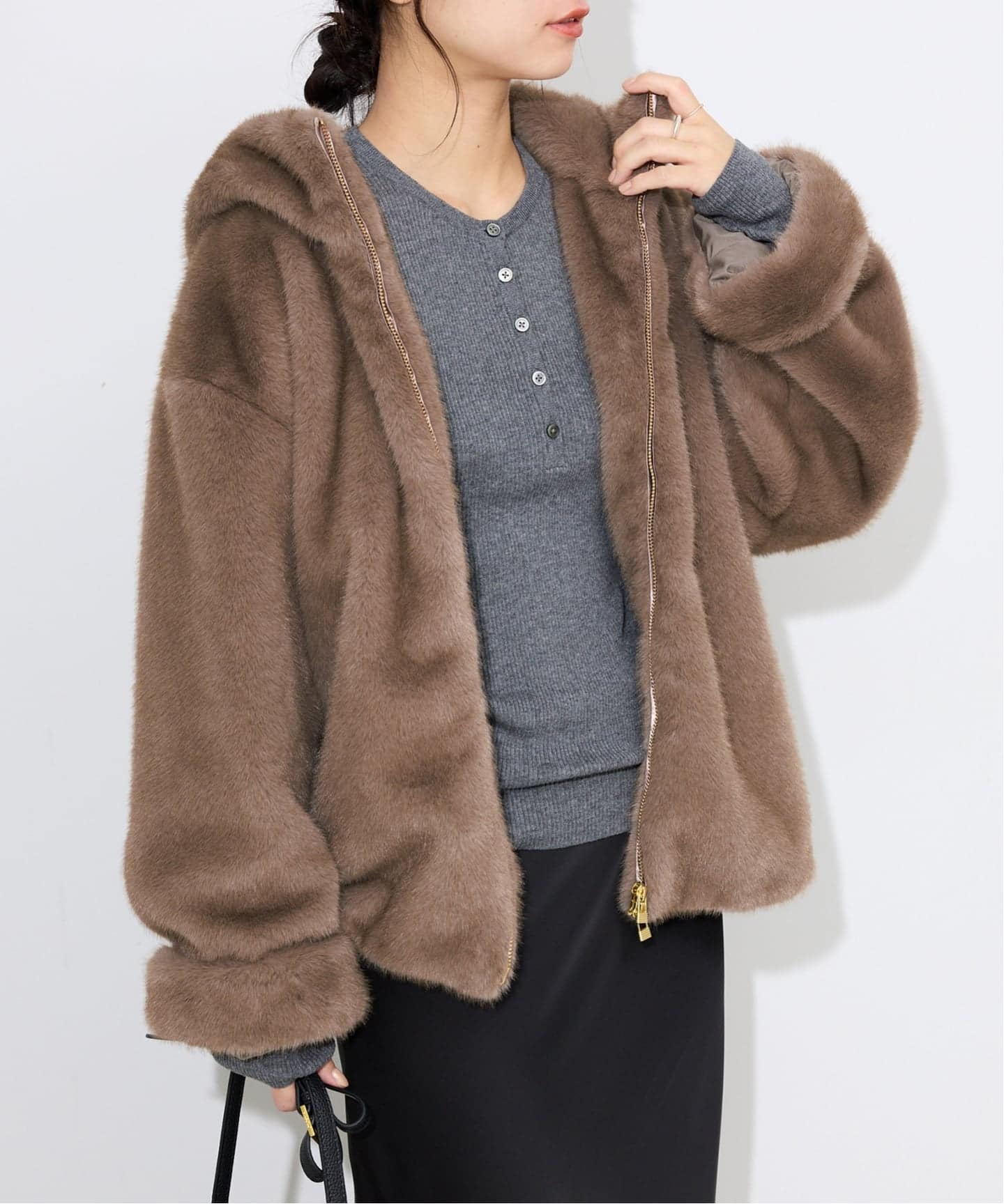 FAKEファーフードブルゾン（その他ブルゾン／アウター）｜SLOBE IENA