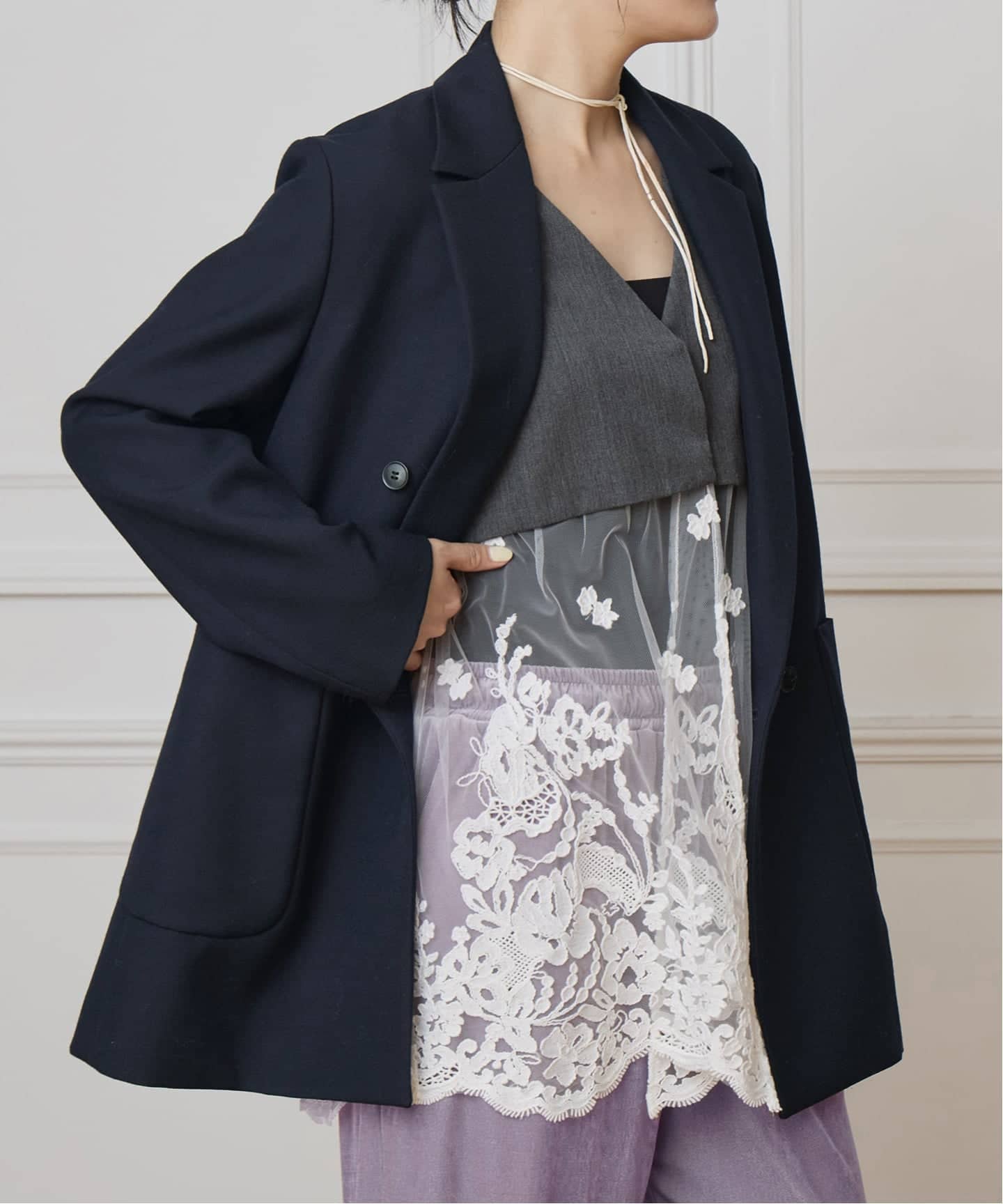 WEB限定】IENA LA BOUCLE 強撚サージテーラードジャケット（テーラード