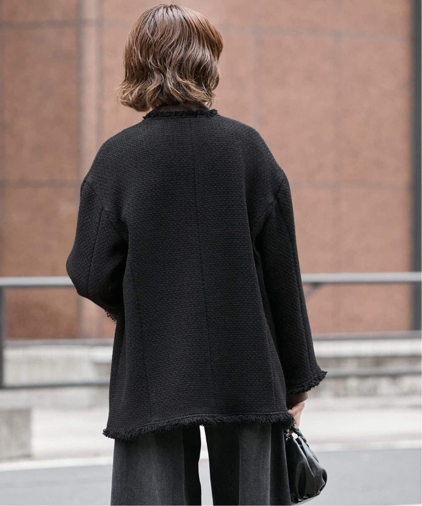 追加2》GIOLICAツイードBIGジャケット（ノーカラージャケット