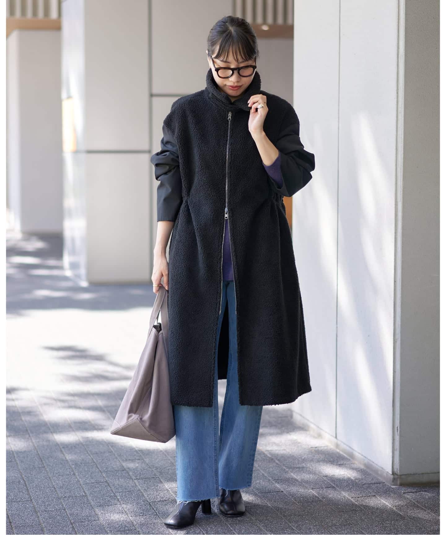 ANIECA スタジャン グレー/アイボリー