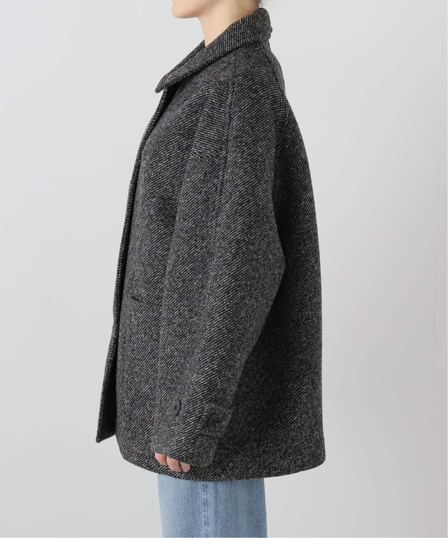 ツイードボンディングステンカラーショートコート（ステンカラーコート