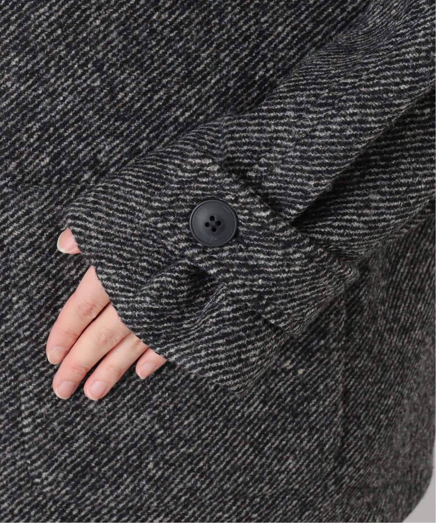 ツイードボンディングステンカラーショートコート（ステンカラーコート