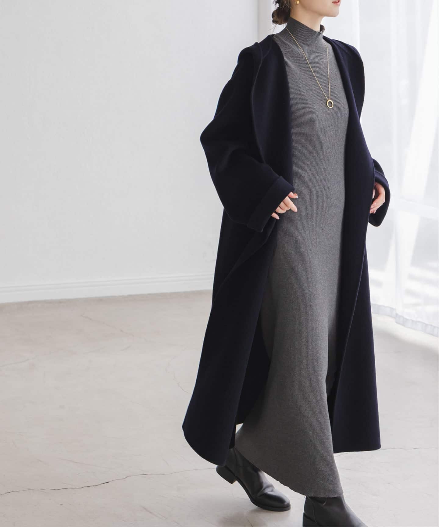 追加》Super160sリバーフーディーコート（フードコート）｜NOBLE