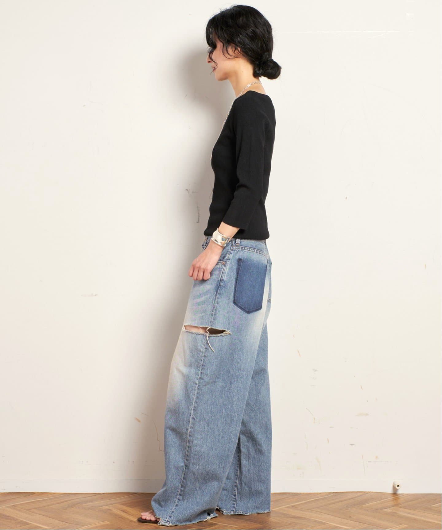 AP STUDIO【Attick by Johnbull】ダメージワイドデニム