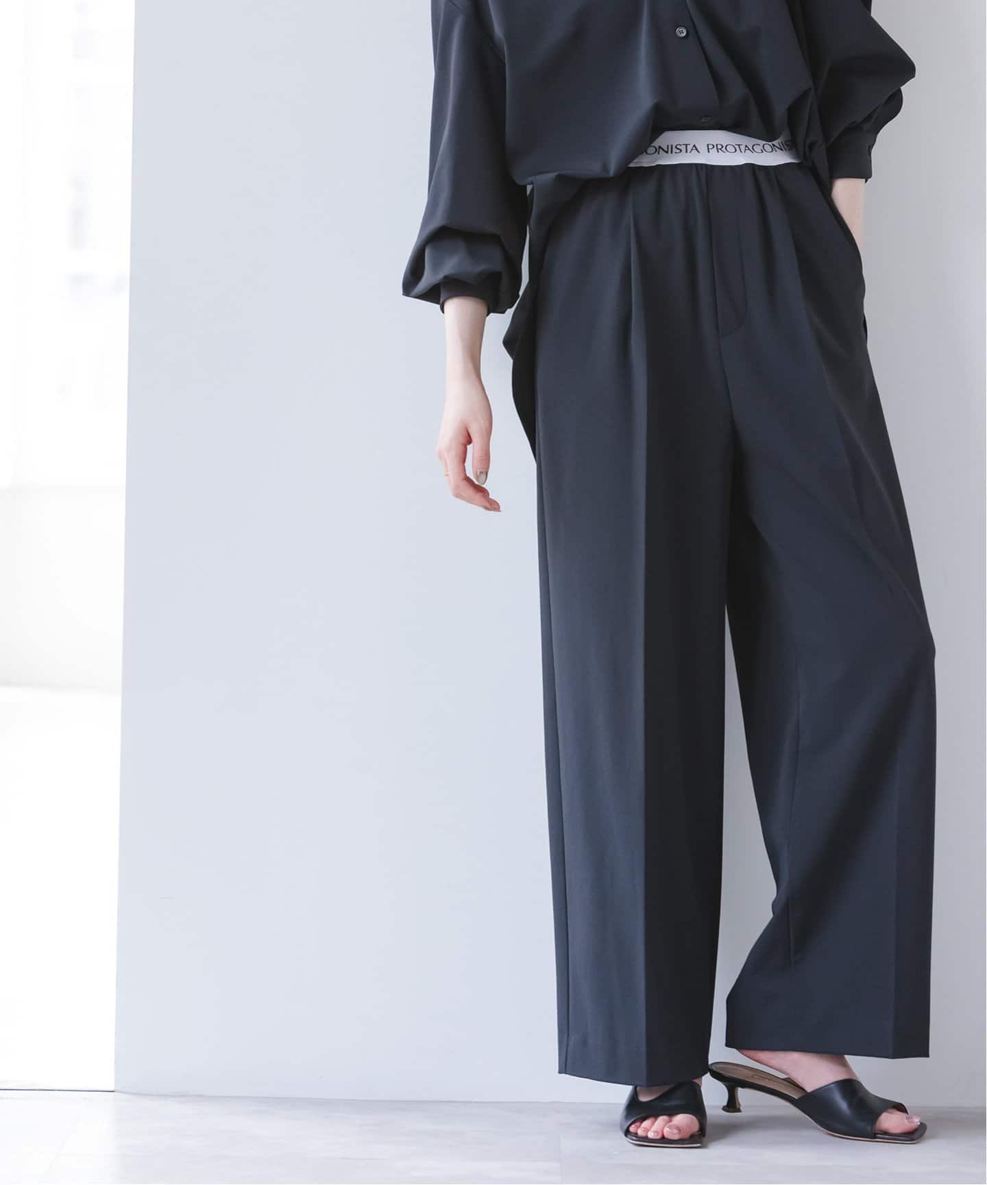 PROTAGONISTA/プロタゴニスタ ウエストロゴパンツ（スラックス