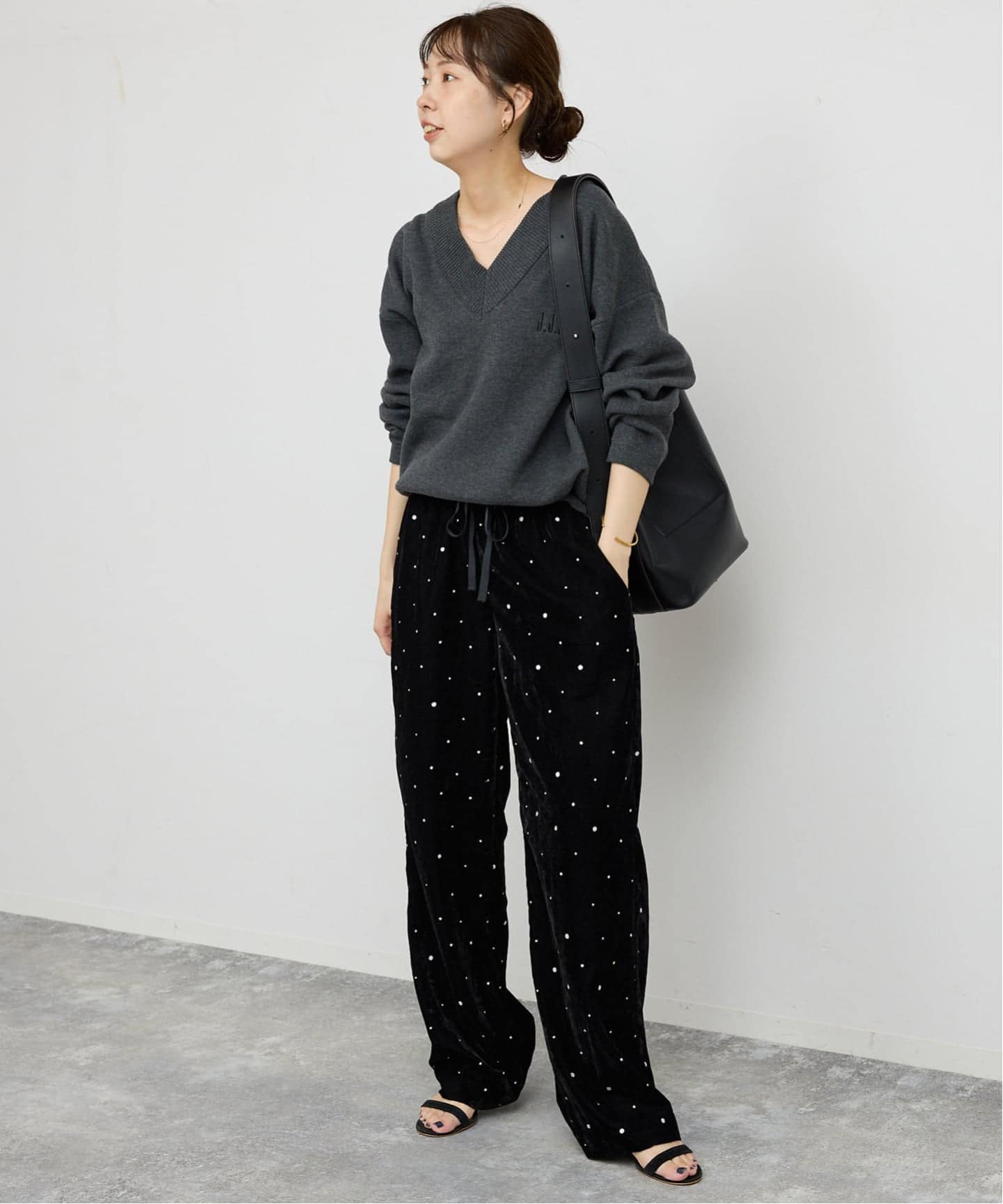 WEB限定追加》VIAN / ヴィアン グリッターベルベットイージーパンツ