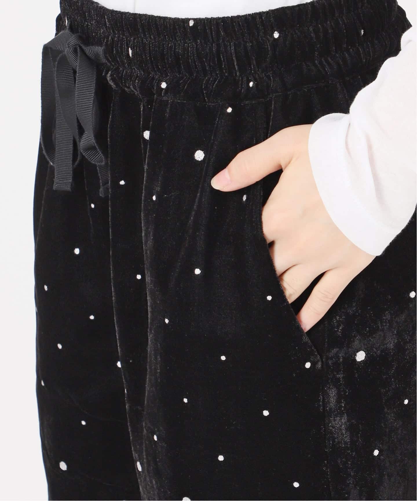 WEB限定追加》VIAN / ヴィアン グリッターベルベットイージーパンツ