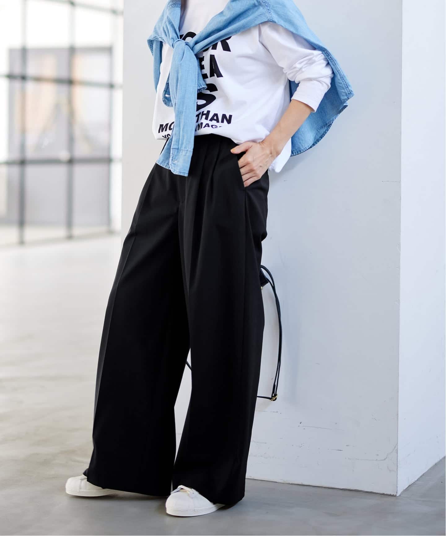 ≪追加≫ウォッシャブルTWタックワイドパンツ2（スラックス