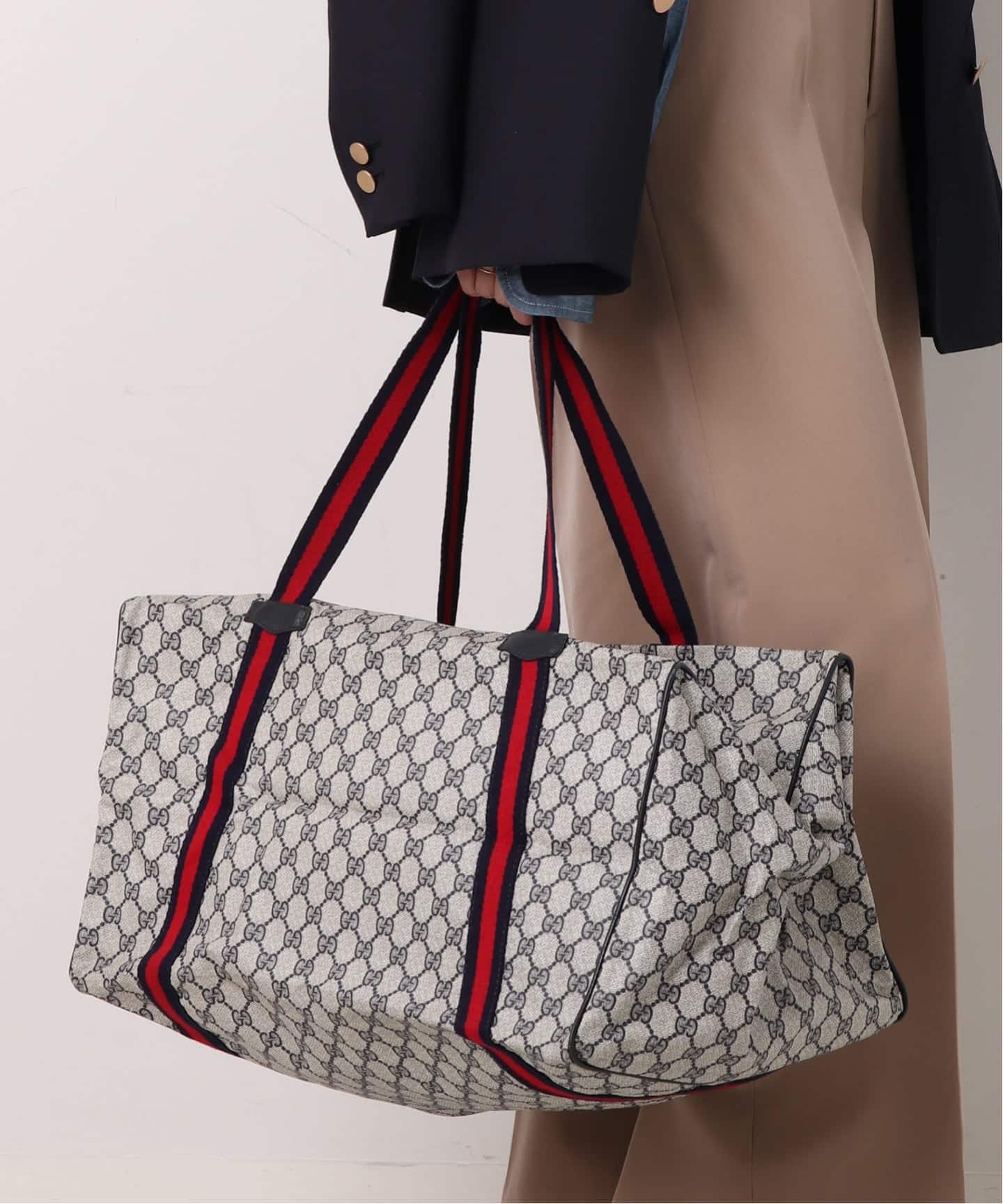 VINTAGE GUCCI/グッチ】ボストンバッグ gg web（ボストンバッグ