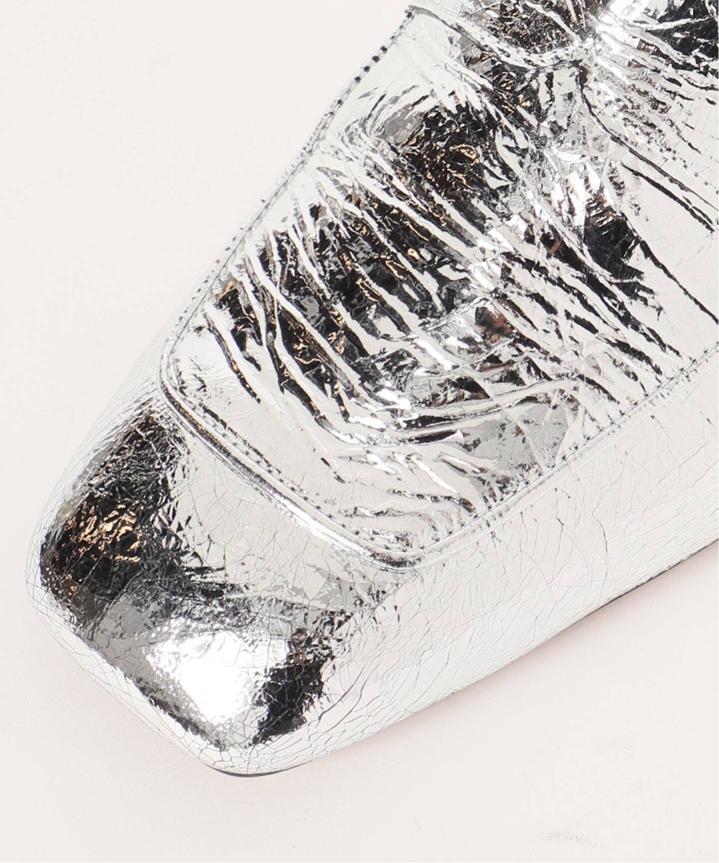 GRISEレザースクエアローファーミュール（フラットシューズ）｜LE