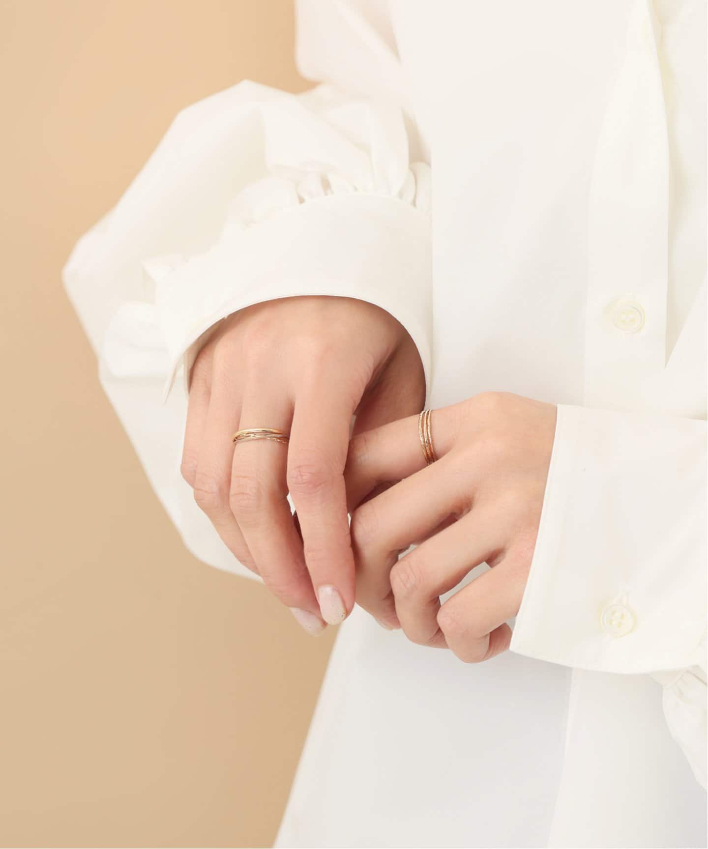 テクスチャー3本リング K10（リング）｜Lilas（リラ）の通販