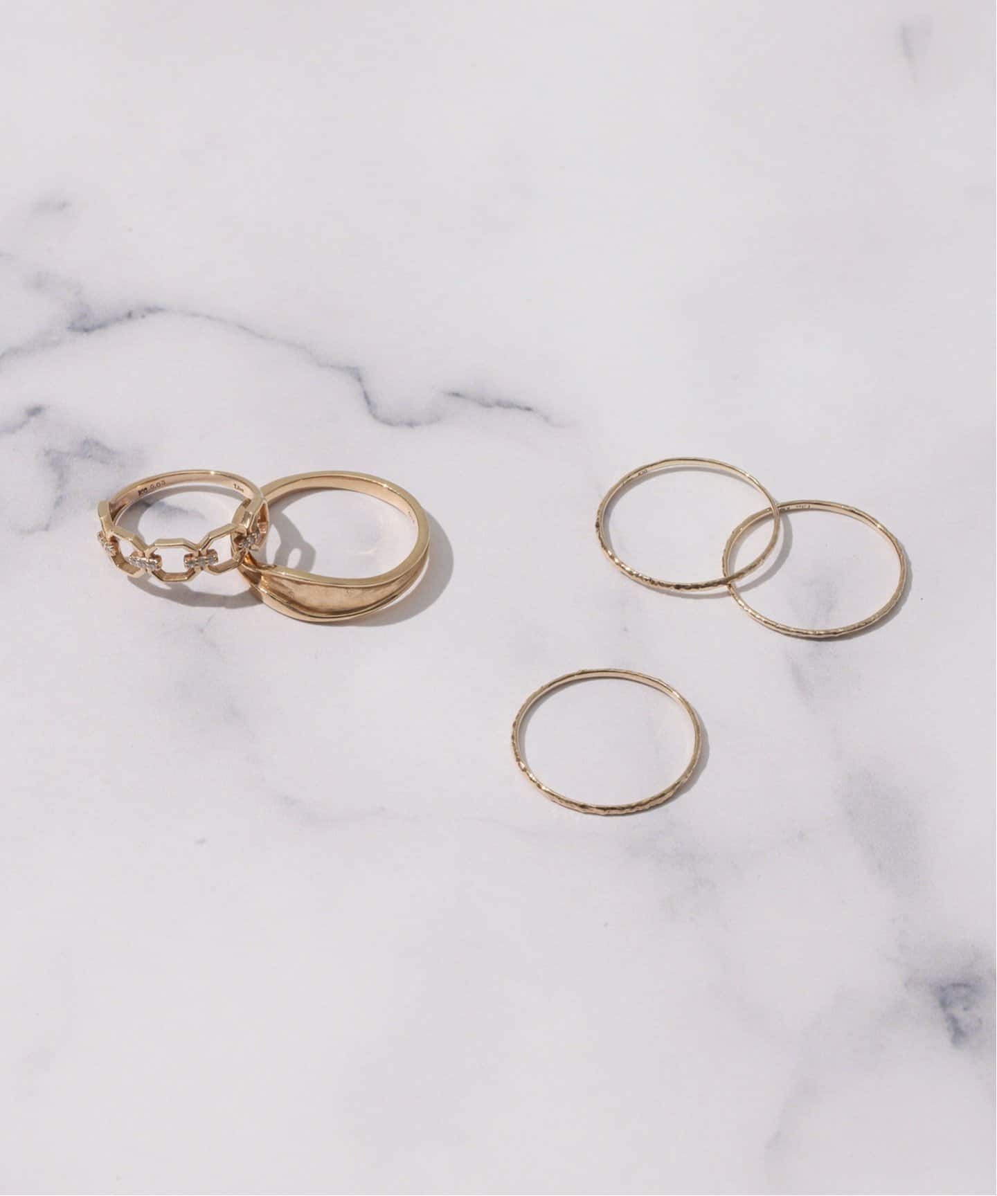 テクスチャー3本リング K10（リング）｜Lilas（リラ）の通販