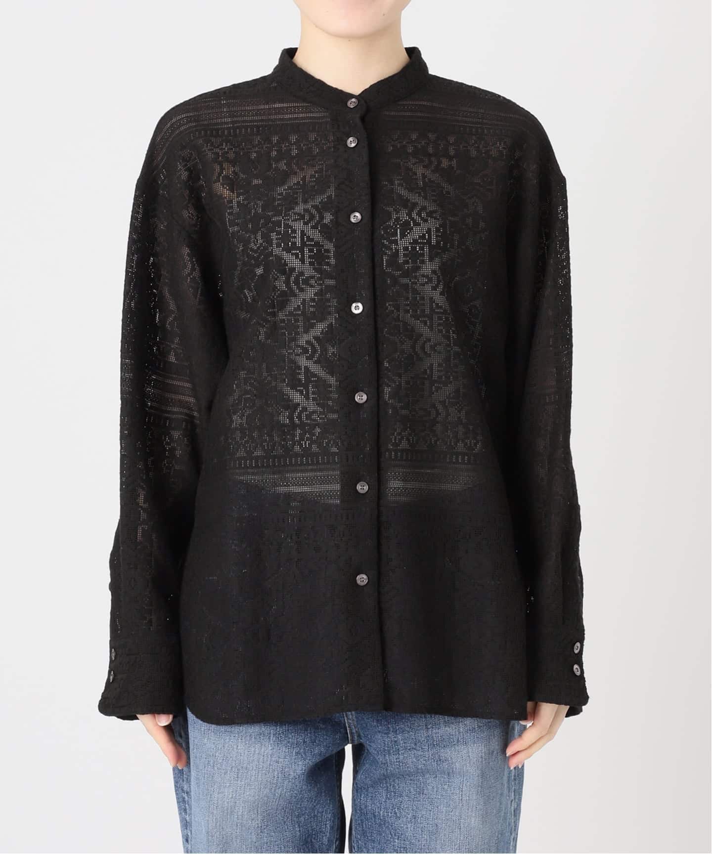 予約》スタンドカラーレースシャツ（シャツ／ブラウス）｜Spick and