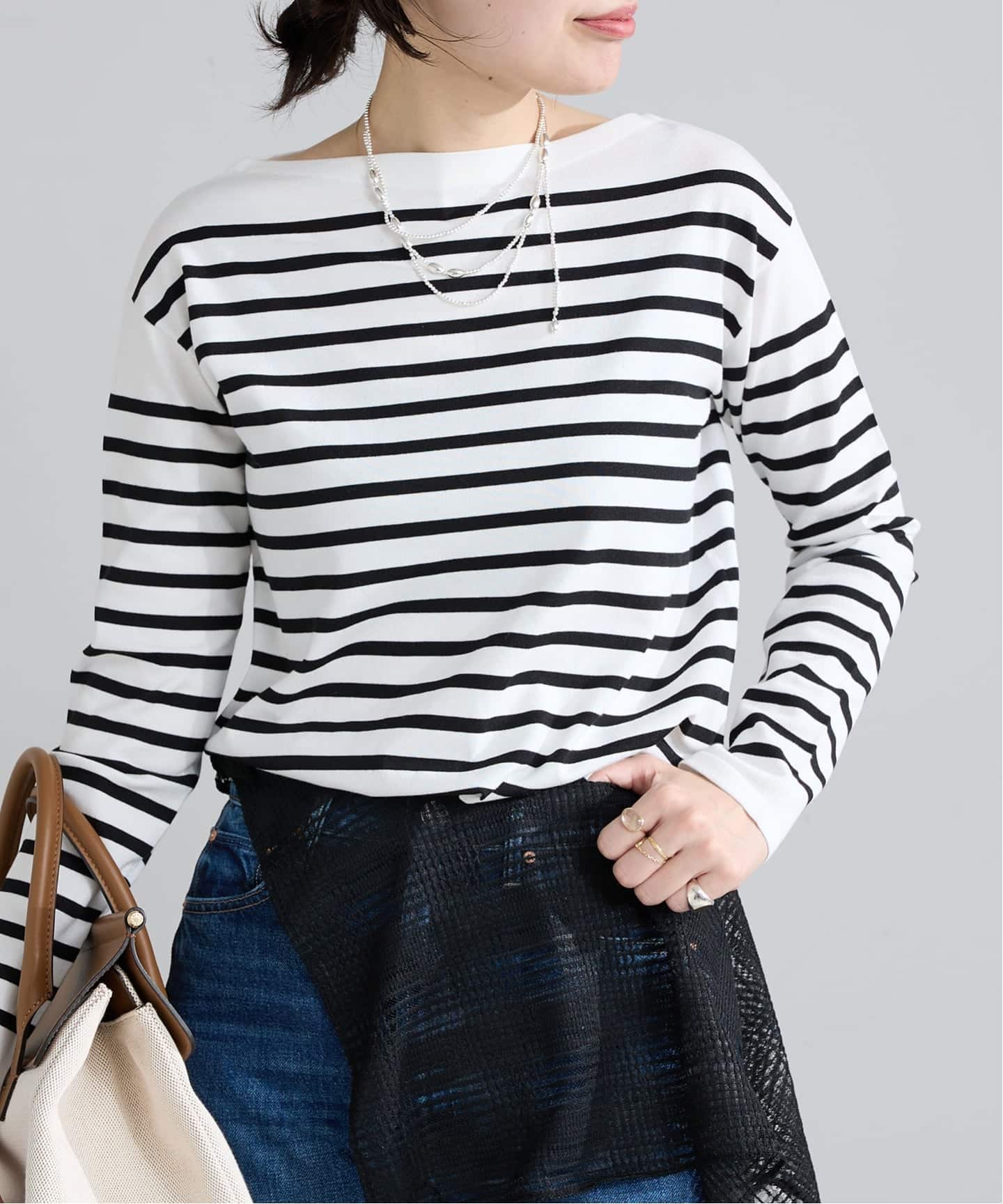 新色》SEATTLEボーダーボートネックプルオーバー（ニット／セーター