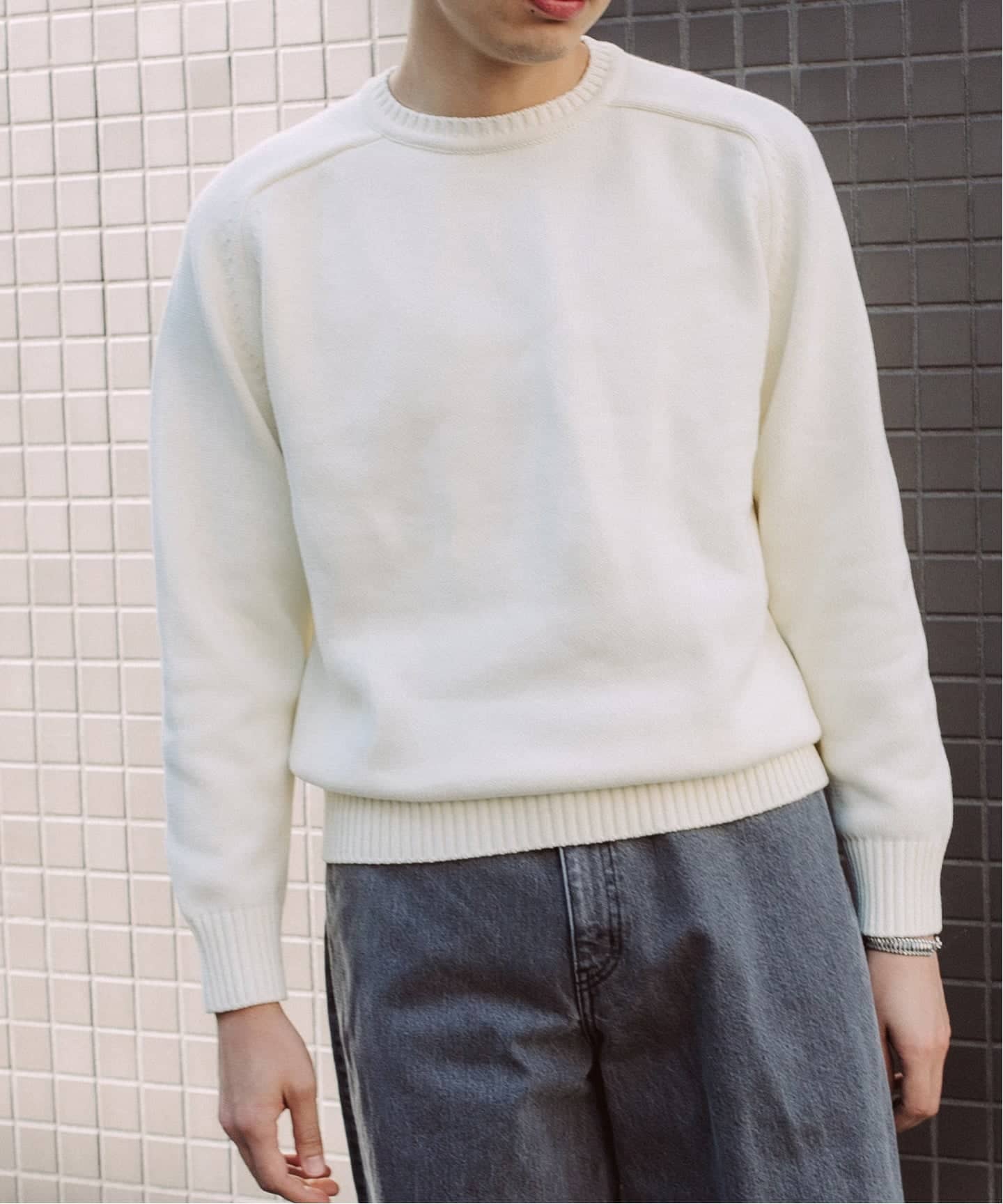 LE / エルイー】 cotton crew knit/ニット（ニット／セーター）｜L
