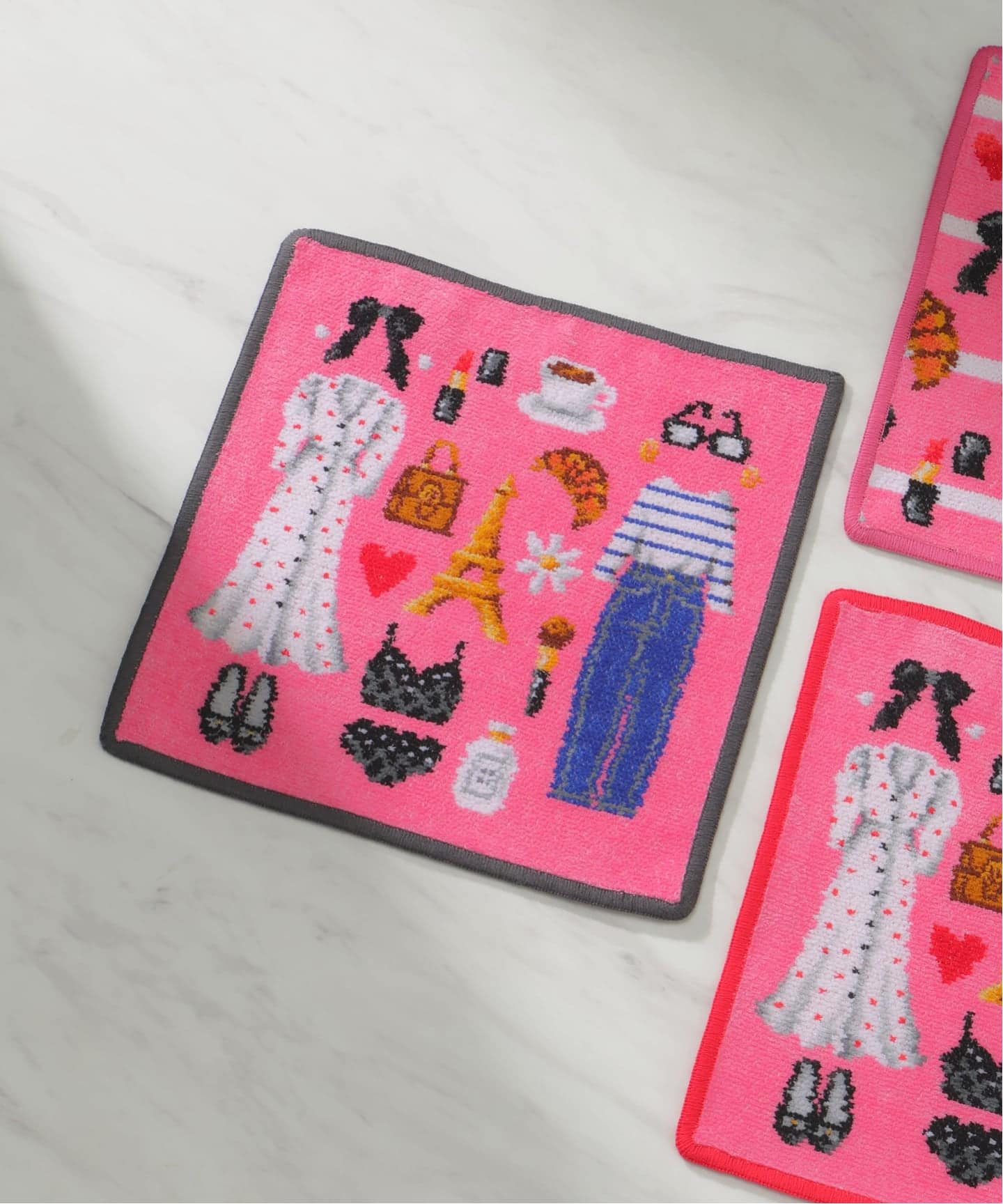 FEILER/フェイラー】別注 AMOR IENA 25*25ハンカチ（グレー