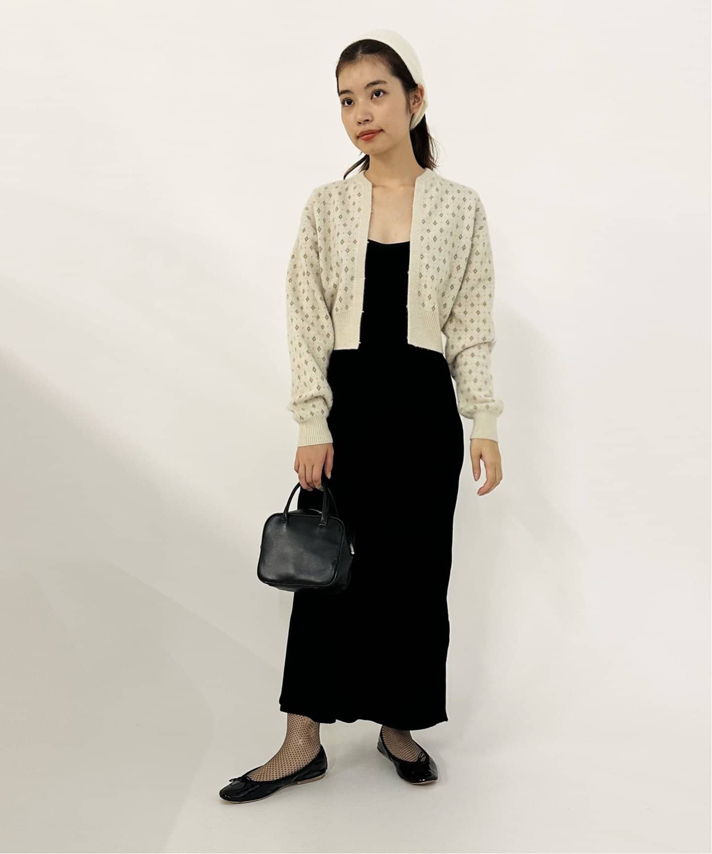 petite LULU ラメジャガードカーディガン