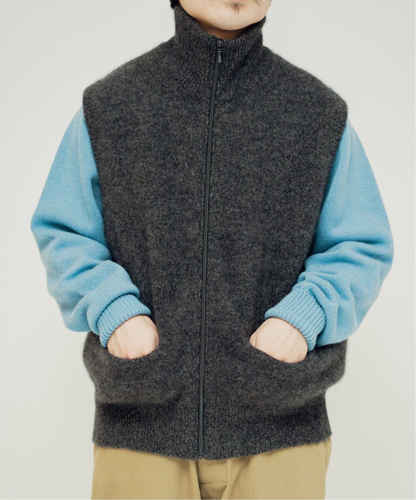 MAATEE&SONS カシミアリバーベストnavy 3 MAATEE&SONS カシミアリバー