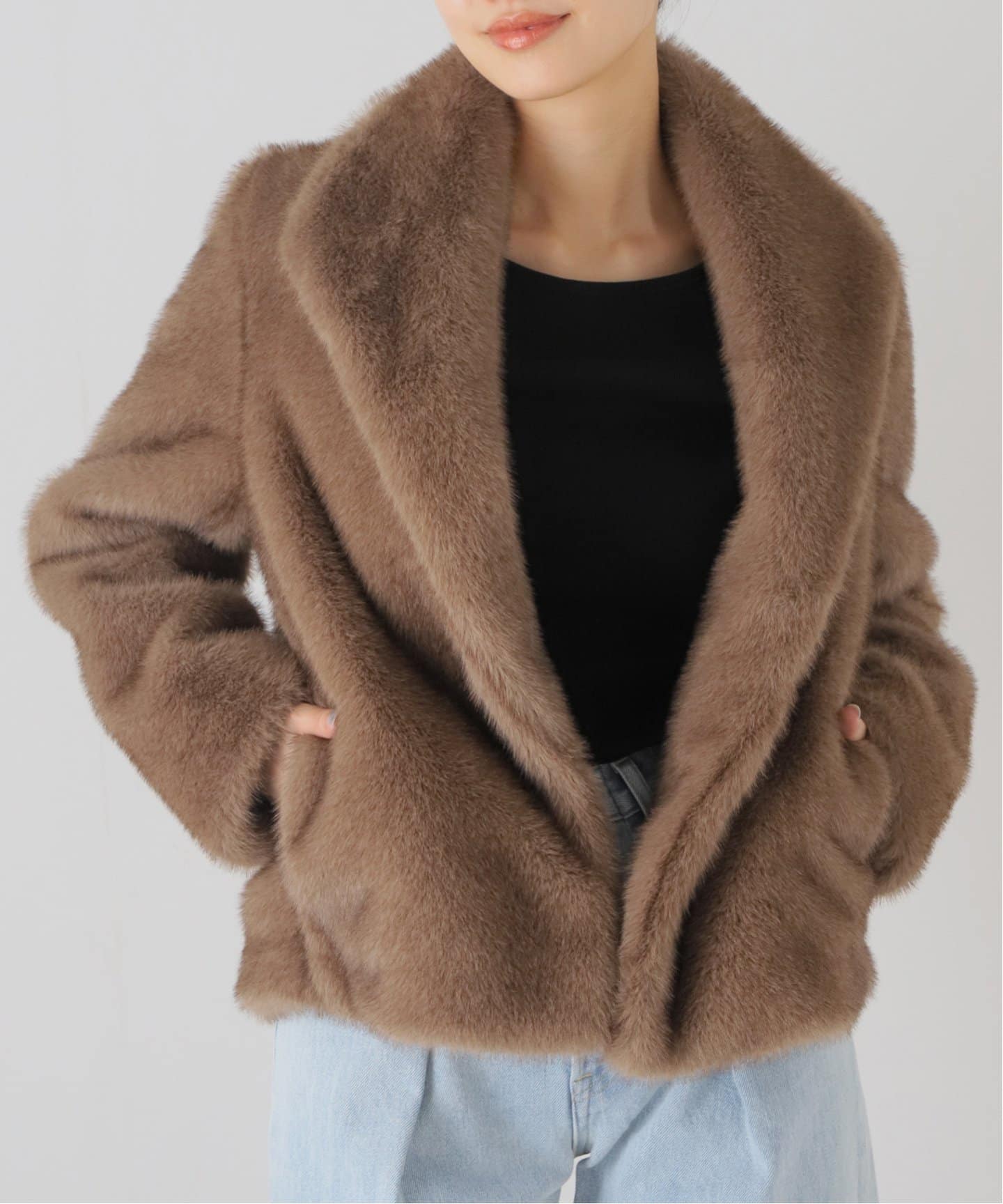 スピックアンドスパン☆ブラウンファーショートコート